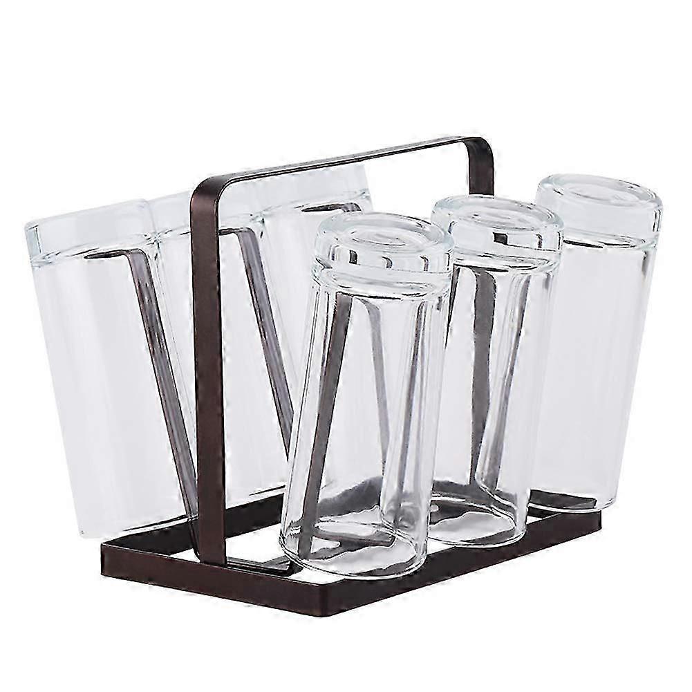 Cups Drying Rack Kitchen Stand 6 Hook Organizer Drinkware Drying Shelf