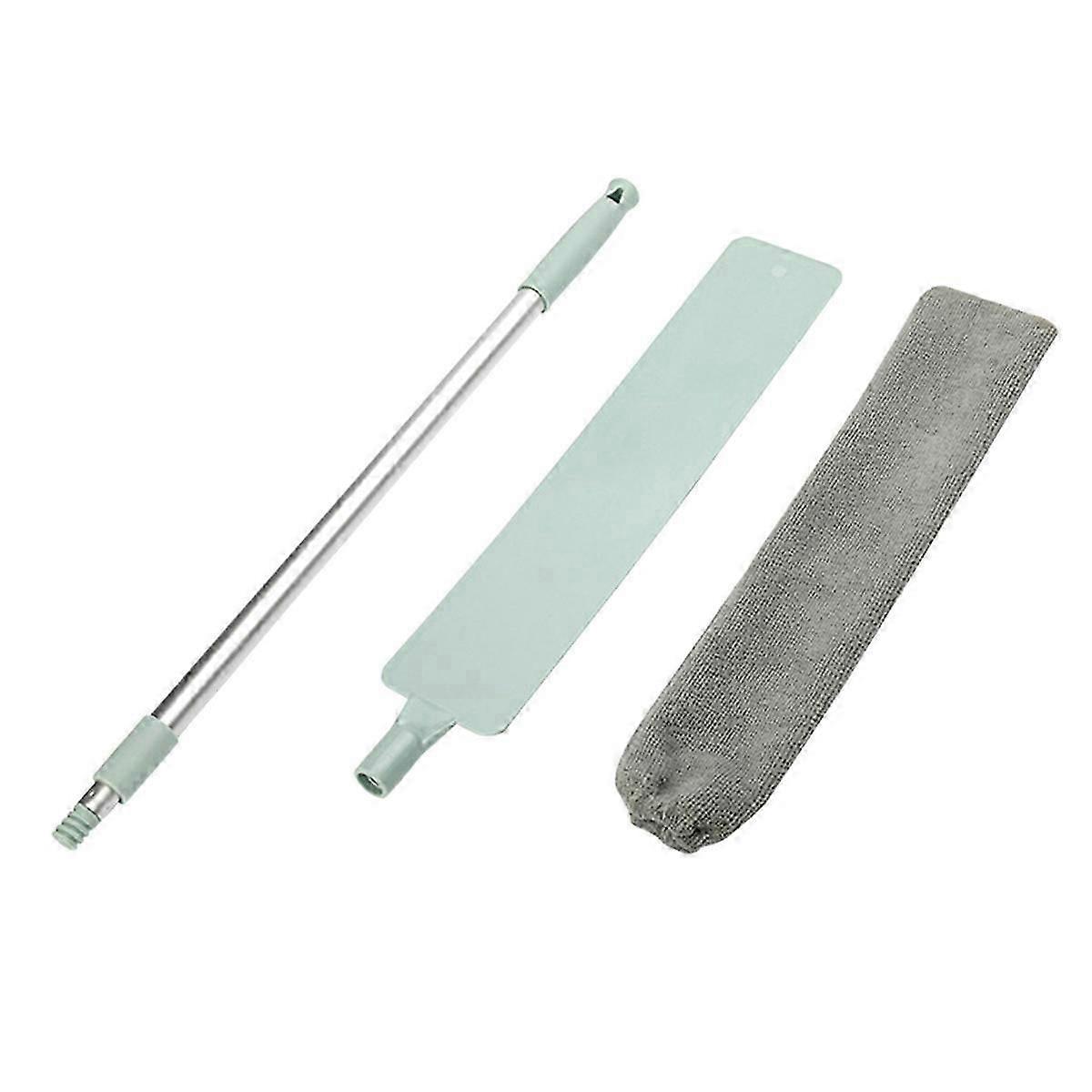 Spolverino extra lungo per soffitto alto Spolverino per uso domestico Pulizia della casa in microfibra verde chiaro pieghevole 1 set