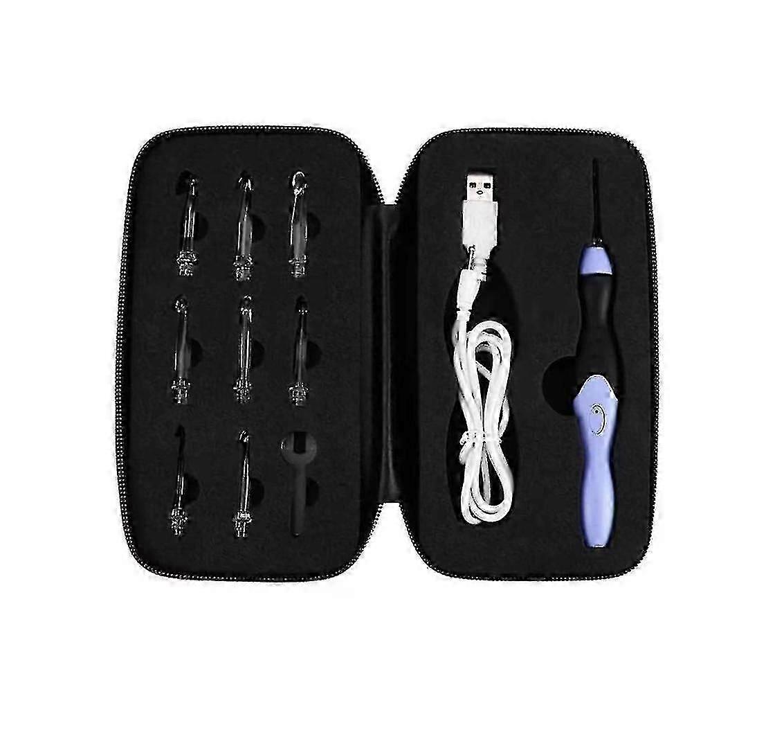 9 合 1 USB 可充电发光钩针，LED 可调光钩针套装，带 9 个可互换头，2.5 毫米-