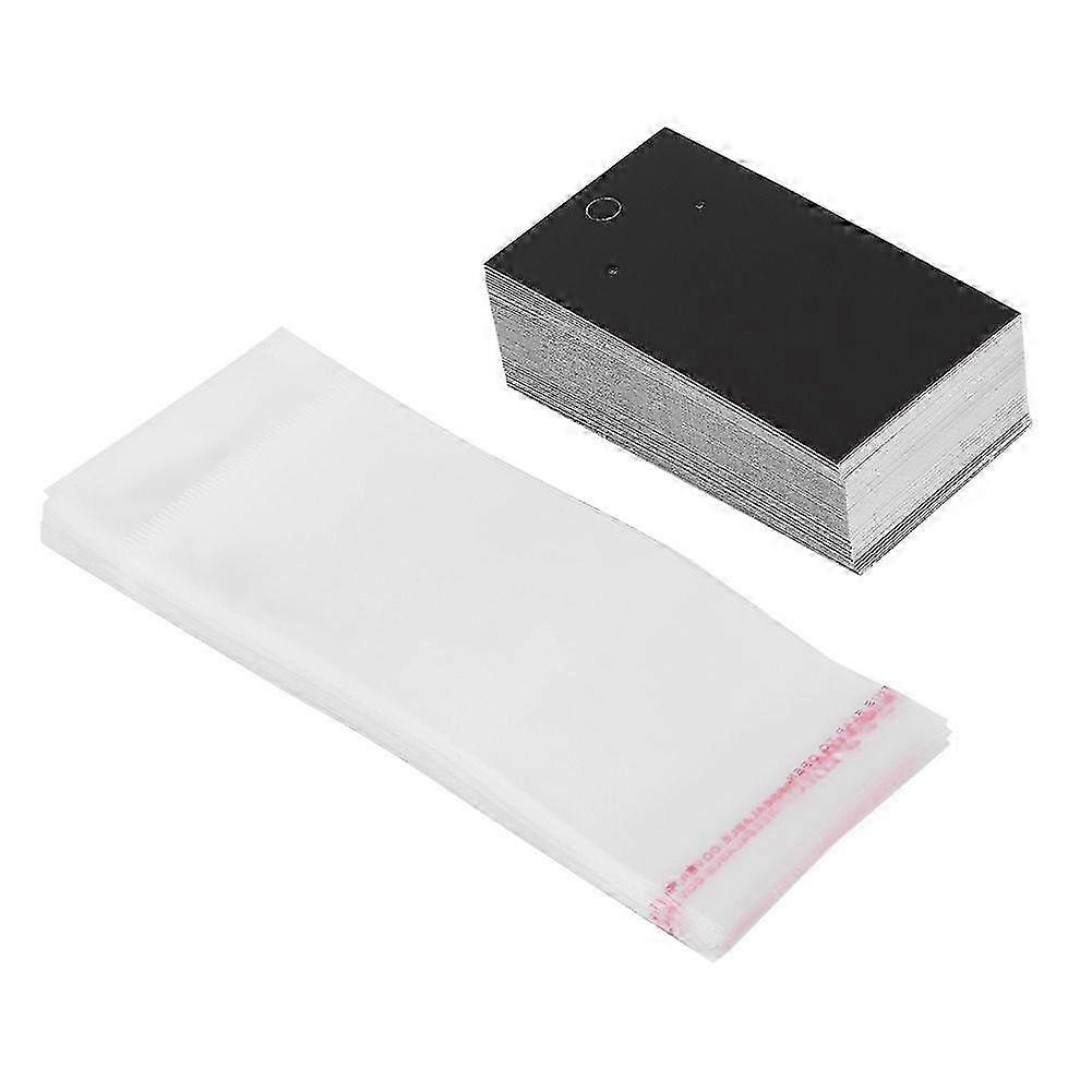 2025 Latest Model 100pcs/set Black Earring Display Cards With Self Adhesive
