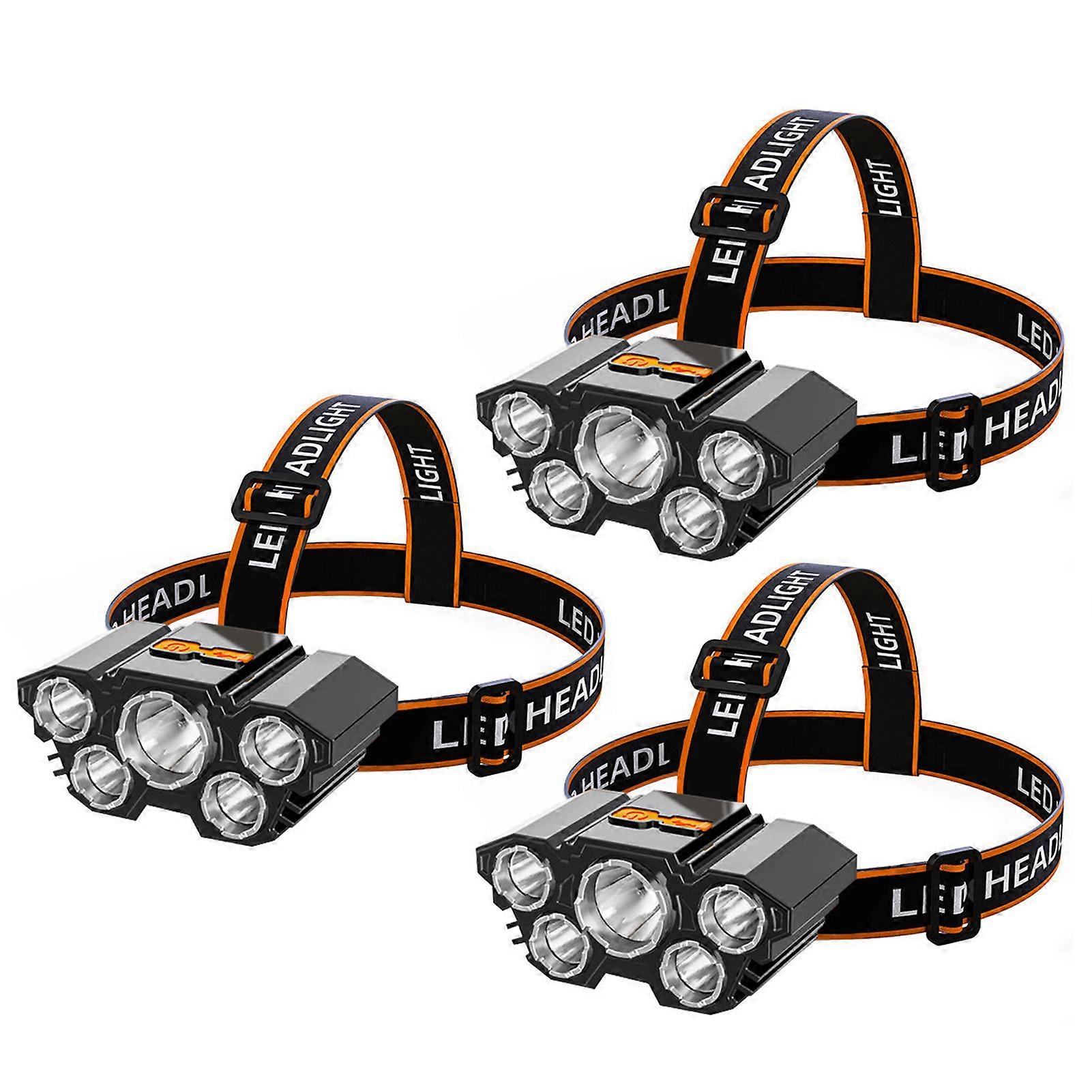 Rechargeable 5 LED headlamp for camping 3 Mode Lighting for Night Work Repairs