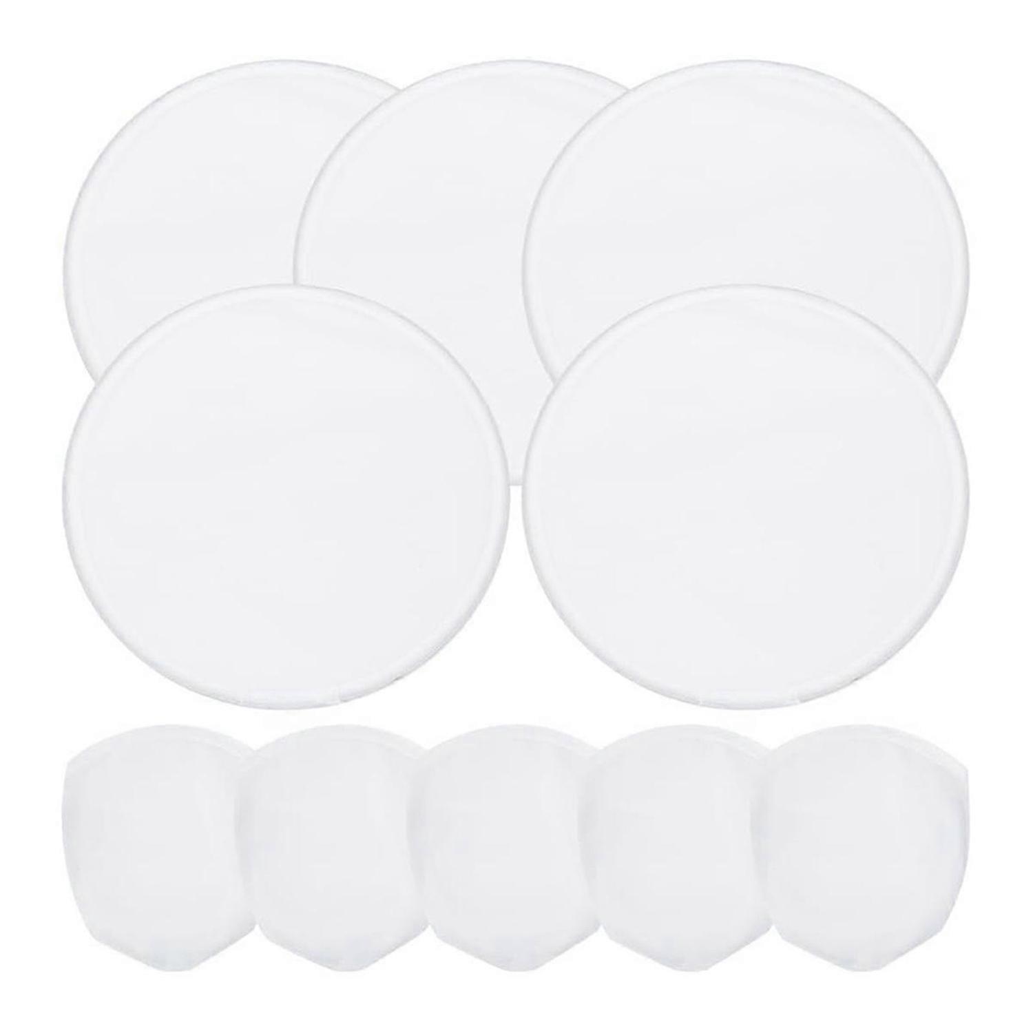 5 Pcs Foldable Flying Disc Fans with Bag for Party White