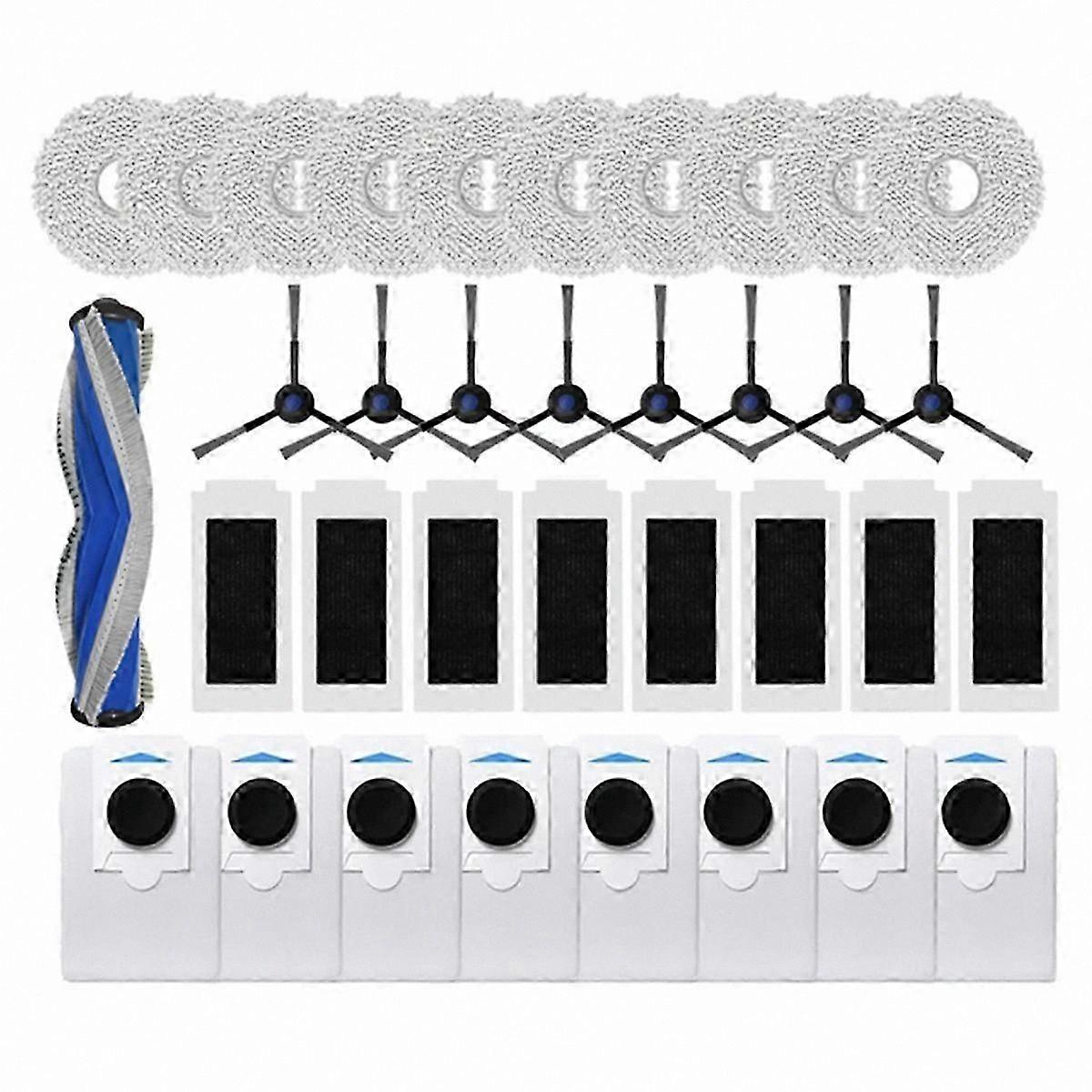 Replacement Parts Kit for Robotic Vacuum Cleaner - Includes Main Brush, Side Brush, HEPA Filter, Mop Cloth, and Dust Bag Compatible with Multiple Mode