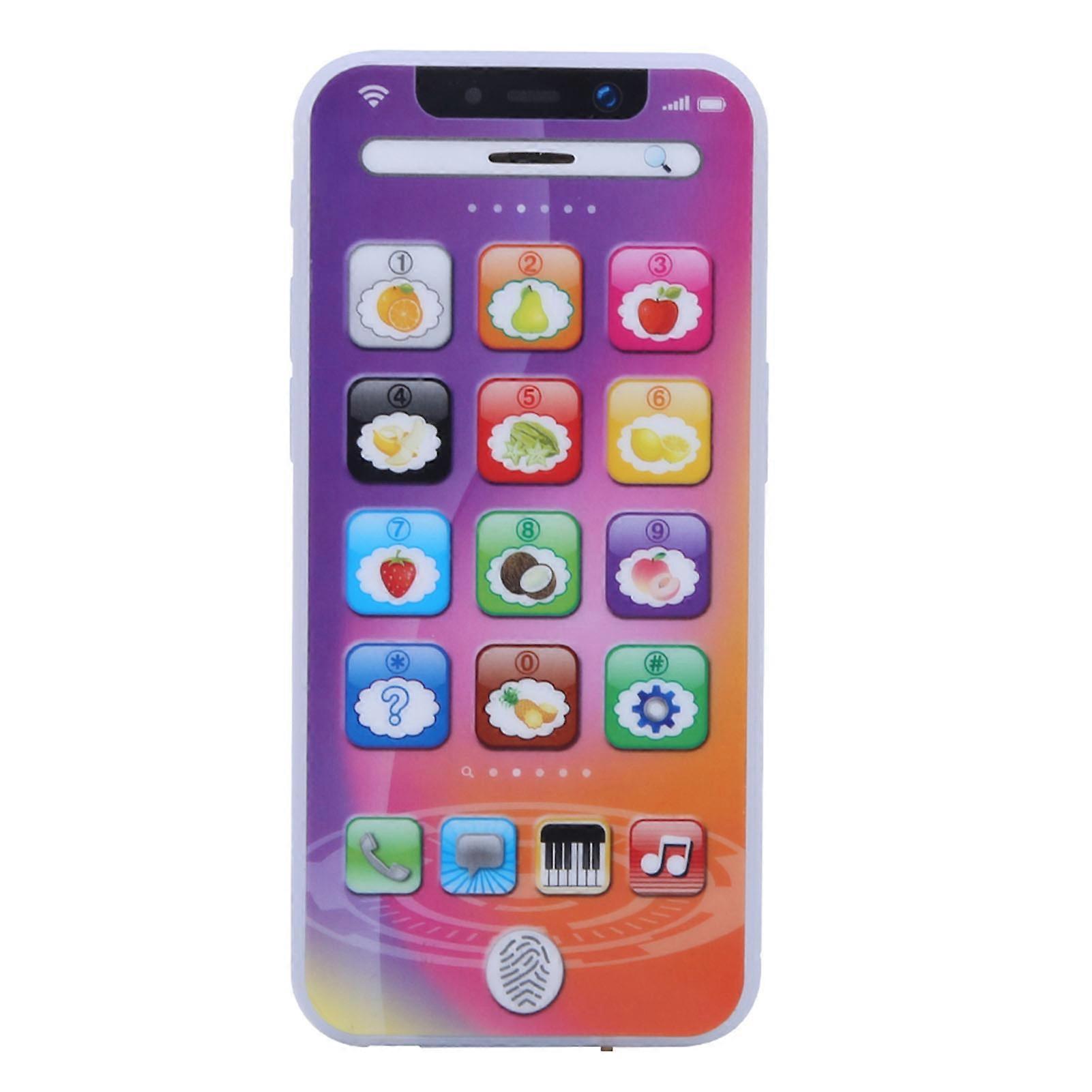 Jouet éducatif pour bébé, musique légère, téléphone portable, simulation de téléphone portable, machine d'apprentissage pour enfants, violet