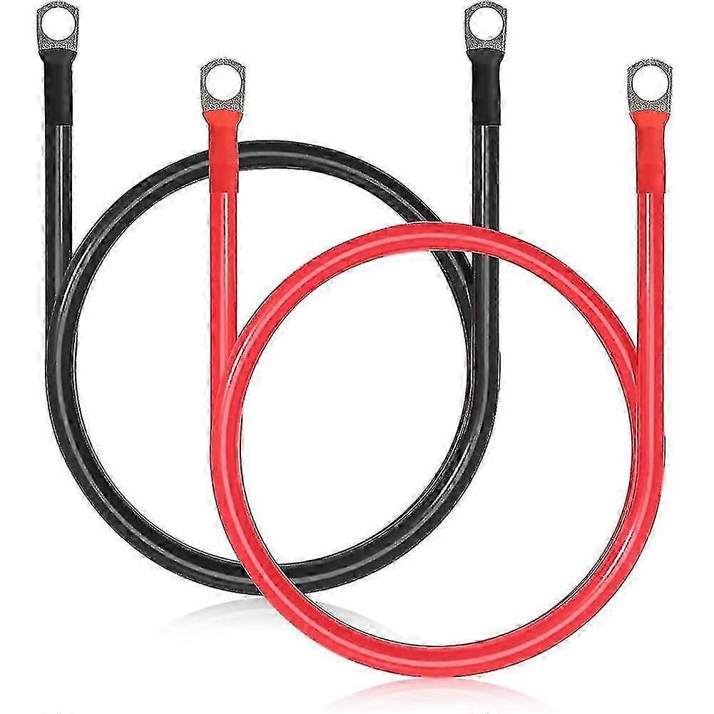 Battery Cable, 2 Pieces Battery Cable, Copper Cable, Power Cable with Ring Eyelets, Car Battery Cab