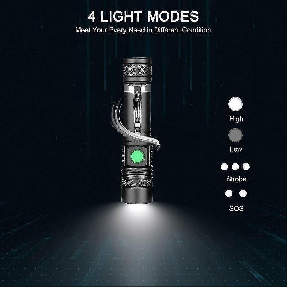 Rechargeable Bright Zoomable Pocket-Size Flashlight for Hiking Small 2025