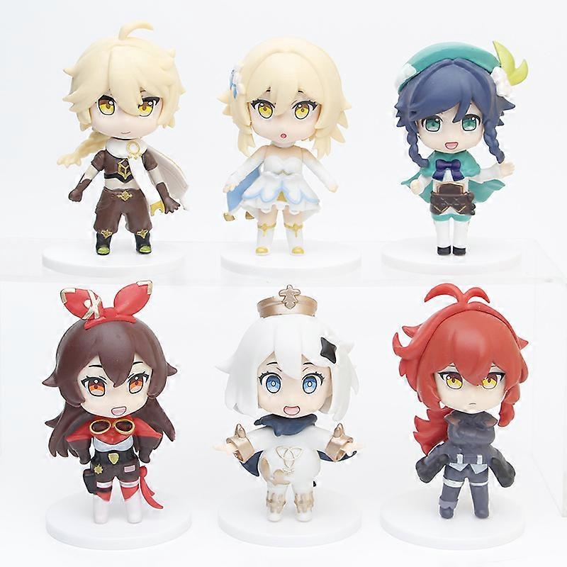 6pc Game Genshin Impact Figure Klee Model Mandrill Anime Toy 8cm