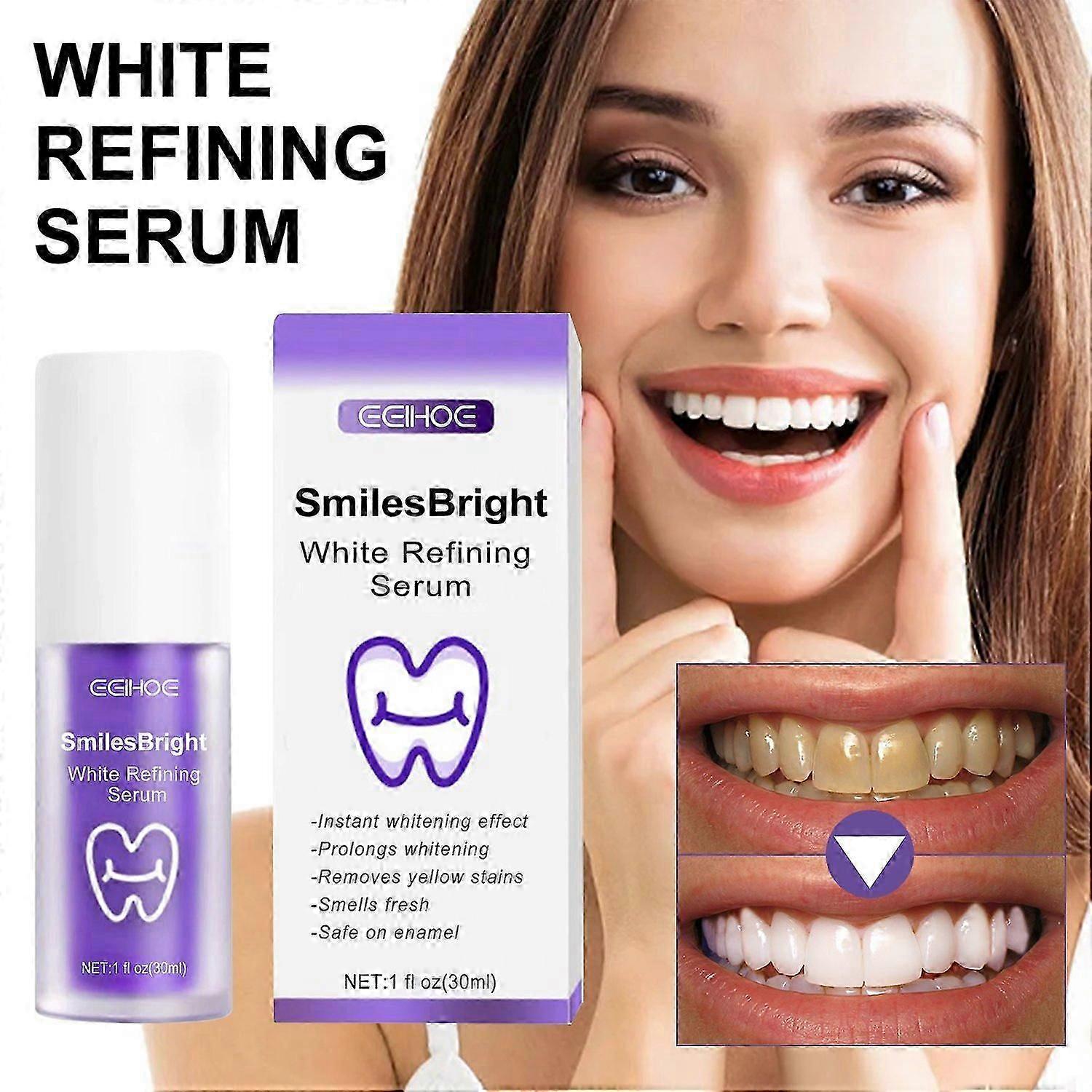 EELHOE Purple Whitening Toothpaste, Cleans Stains And Odors Brightening Teeth Care Gums Toothpaste