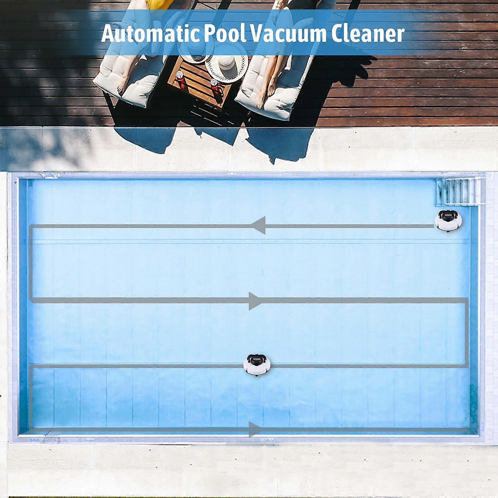 KOSGHO Cordless Robotic Pool Cleaner IPX8 Waterproof Dual-Motor Strong Suction Self-Parking 120Mins Runtime Automatic Pool Vacuum for Above Ground In-