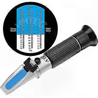 Brix Sugar Refractometer, 0-32 Brix, 0-140 Oechsle, 0-27 KMW, with ATC Function for Accurate Measurements