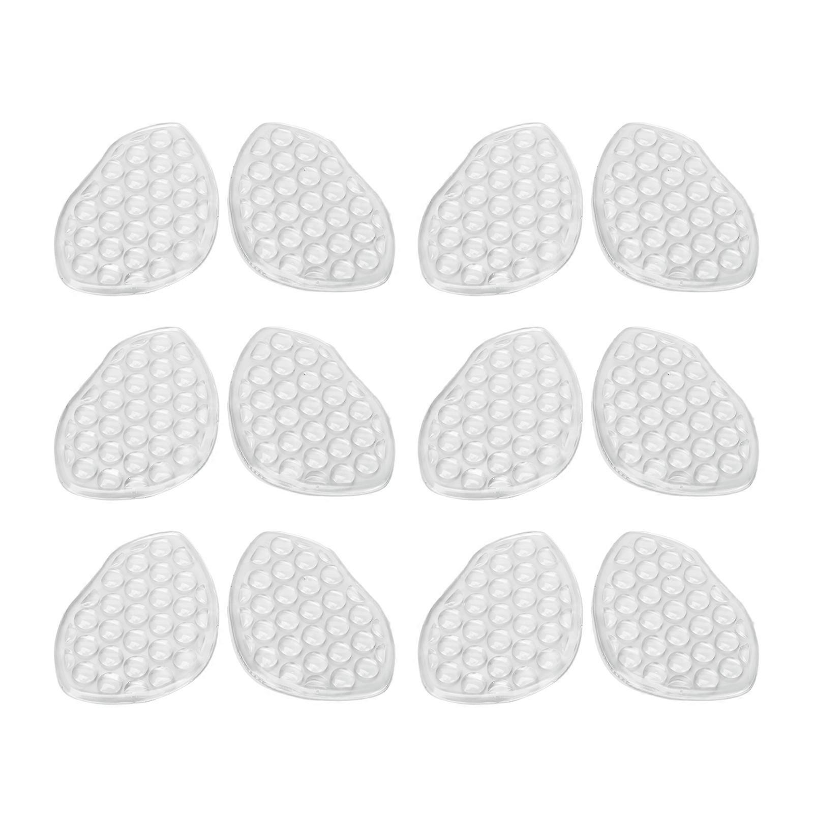 Lot de 6 paires d'inserts métatarsiens transparents en silicone pour l'avant-pied, coussinets souples avec points de massage