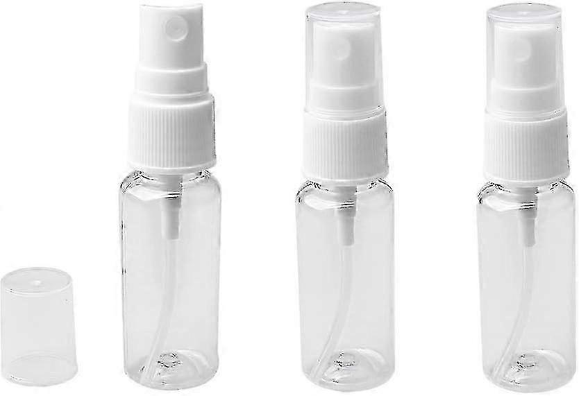 3 Pcs Spray Bottle Set, 20ml Transparent Fine Mist Plastic Empty Refillable Atomiser with Flip Cap for Holiday Travel, White