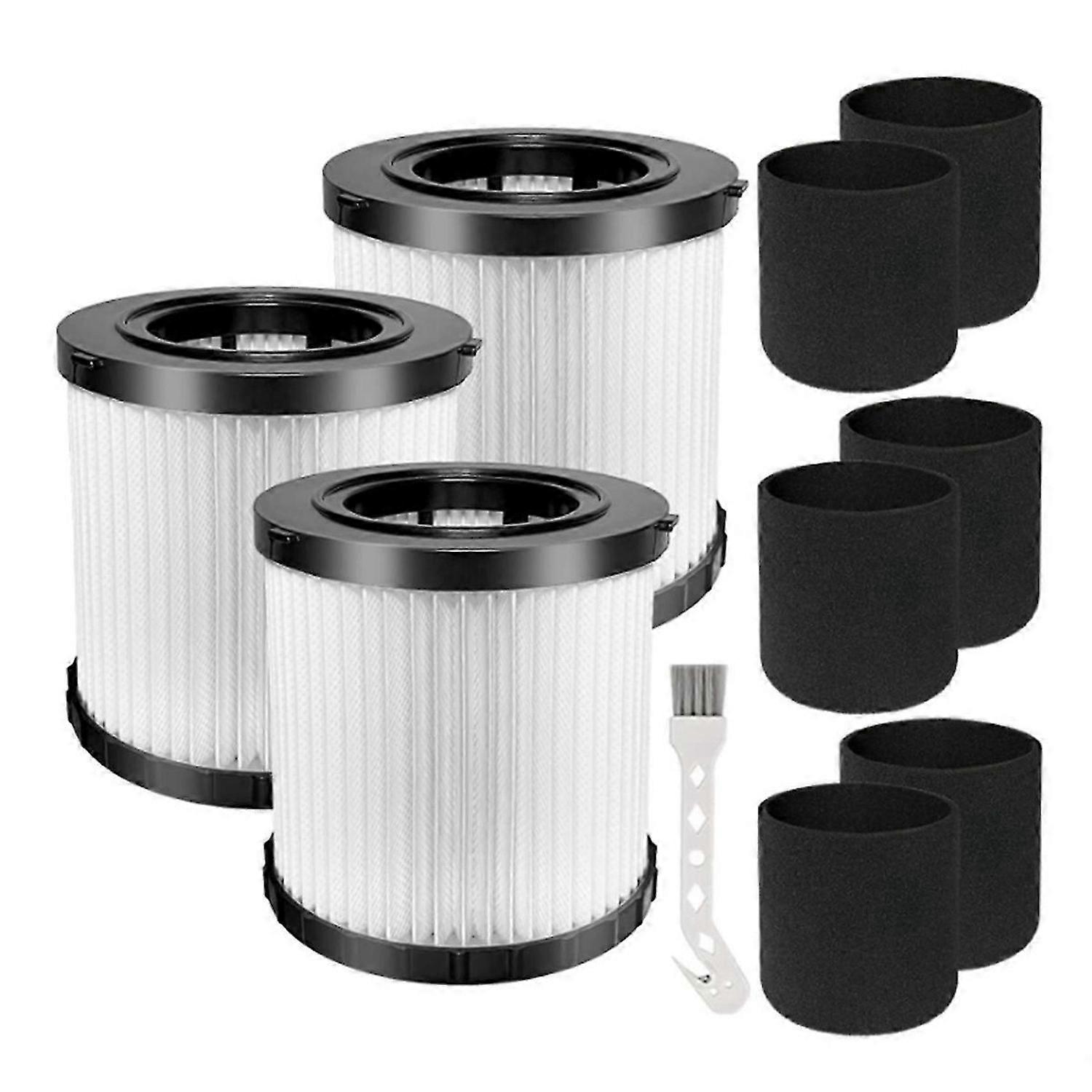 3 Pack DCV5801H HEPA Filter Compatible for DCV580H, DCV581H 20V MAX Wet/Dry Vacuum, with Foam Sleeve