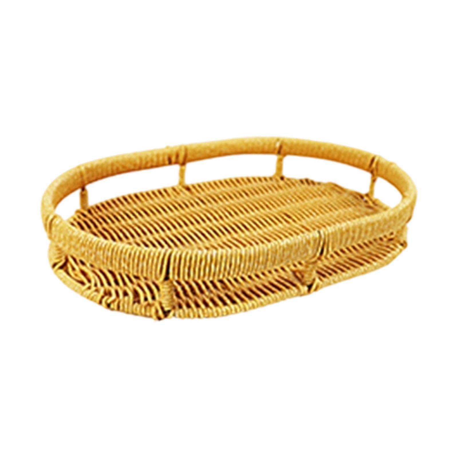 Fruit Basket Serving Tray Rustic Snack Bread Tray Woven Bread Basket for Dining