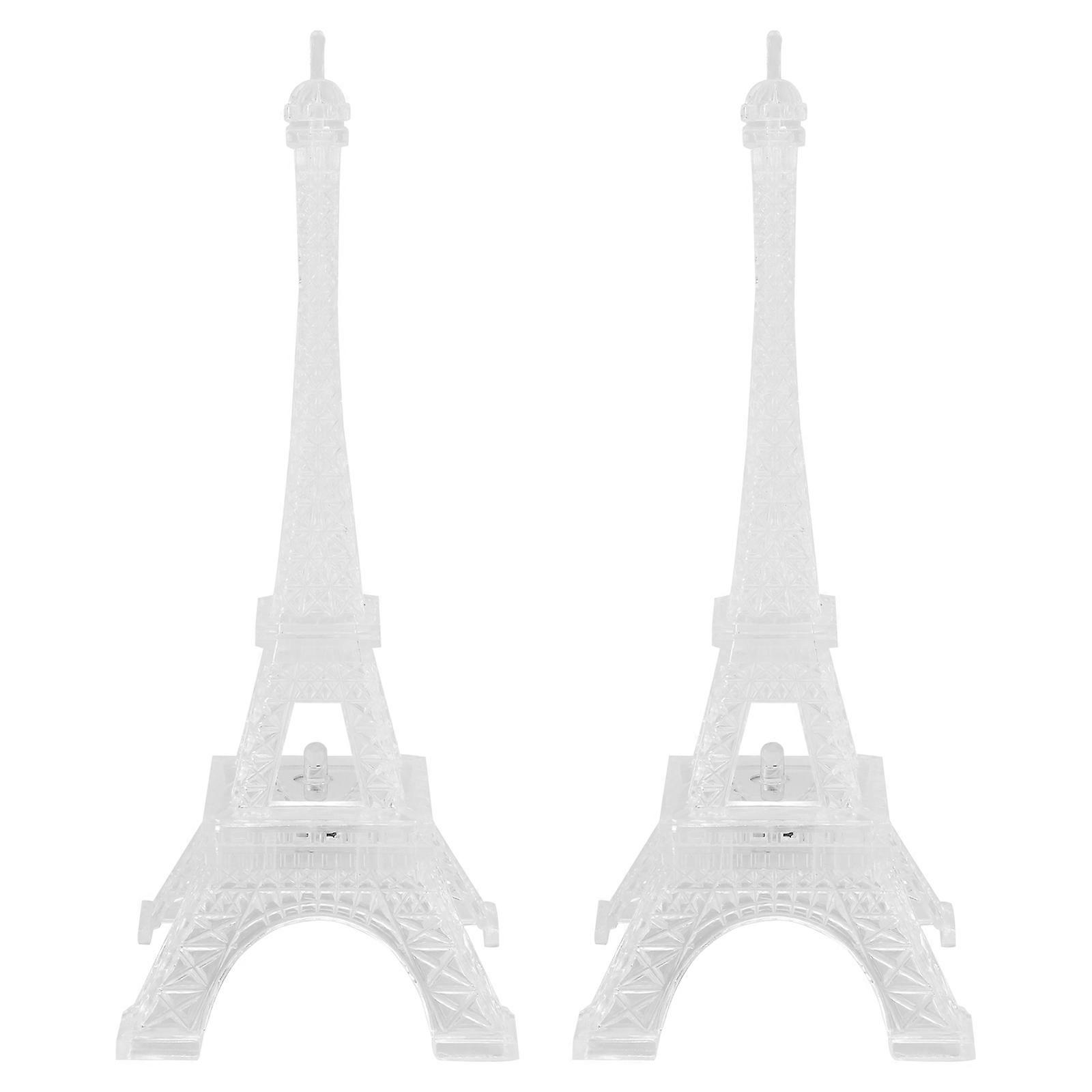 Desk Night Light Acrylic Eiffel Tower for Lighting Use 2Pcs LED Light