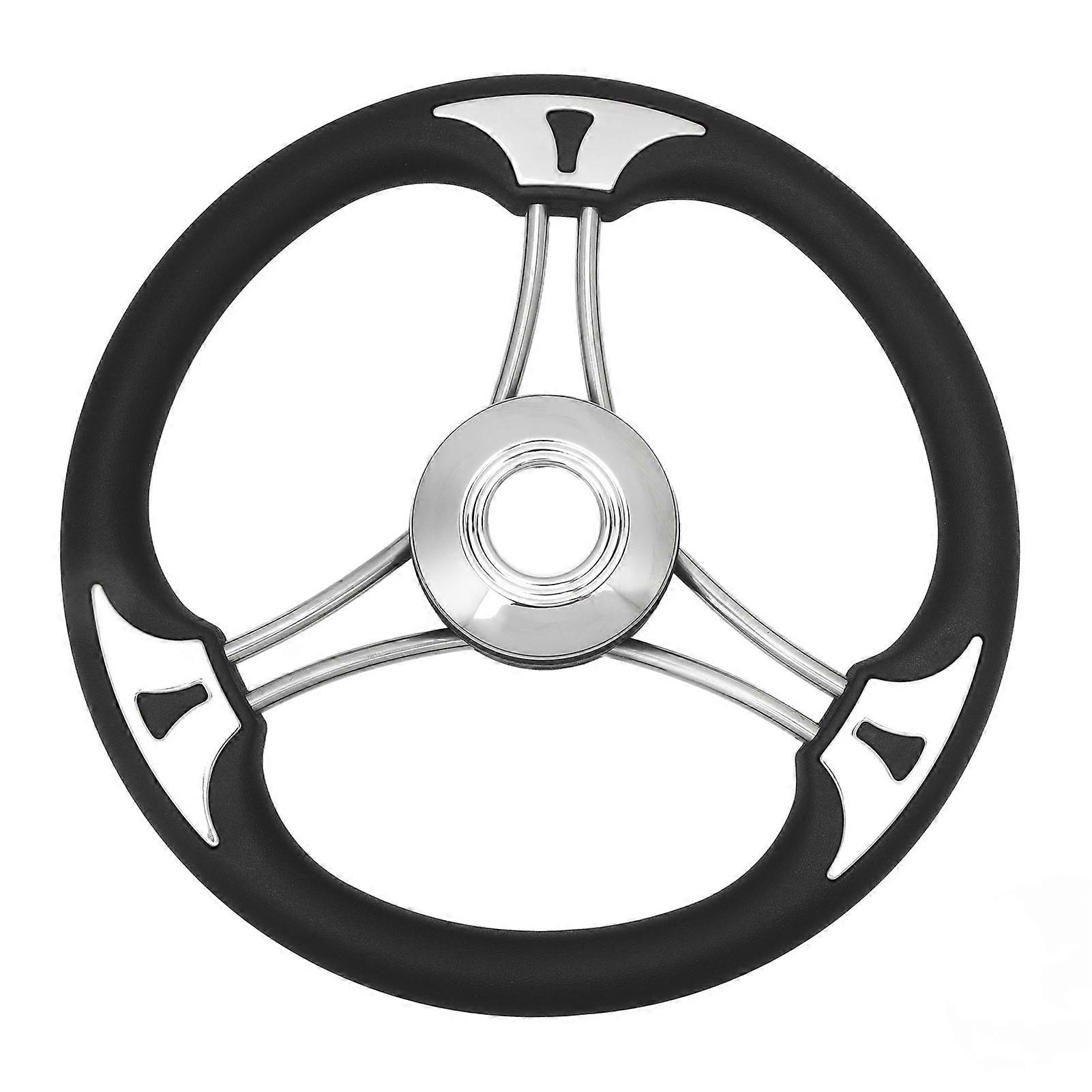 Volant de bateau robuste de 14 pouces, diamètre extérieur de 350 mm, 3 branches, avec couvercle conique en acier inoxydable