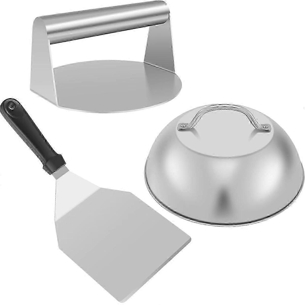 Smashed Burger Kit - Burger Press and Metal Spatula for Flat Top Grill Cooking, Perfect Hamburger P