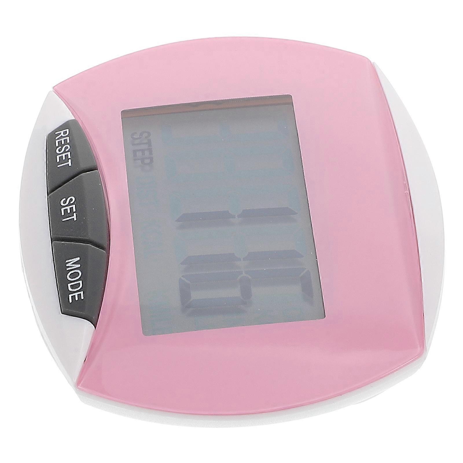 Pink Electronic Pedometer Fitness Step Counter for Walking Multifunctional Use