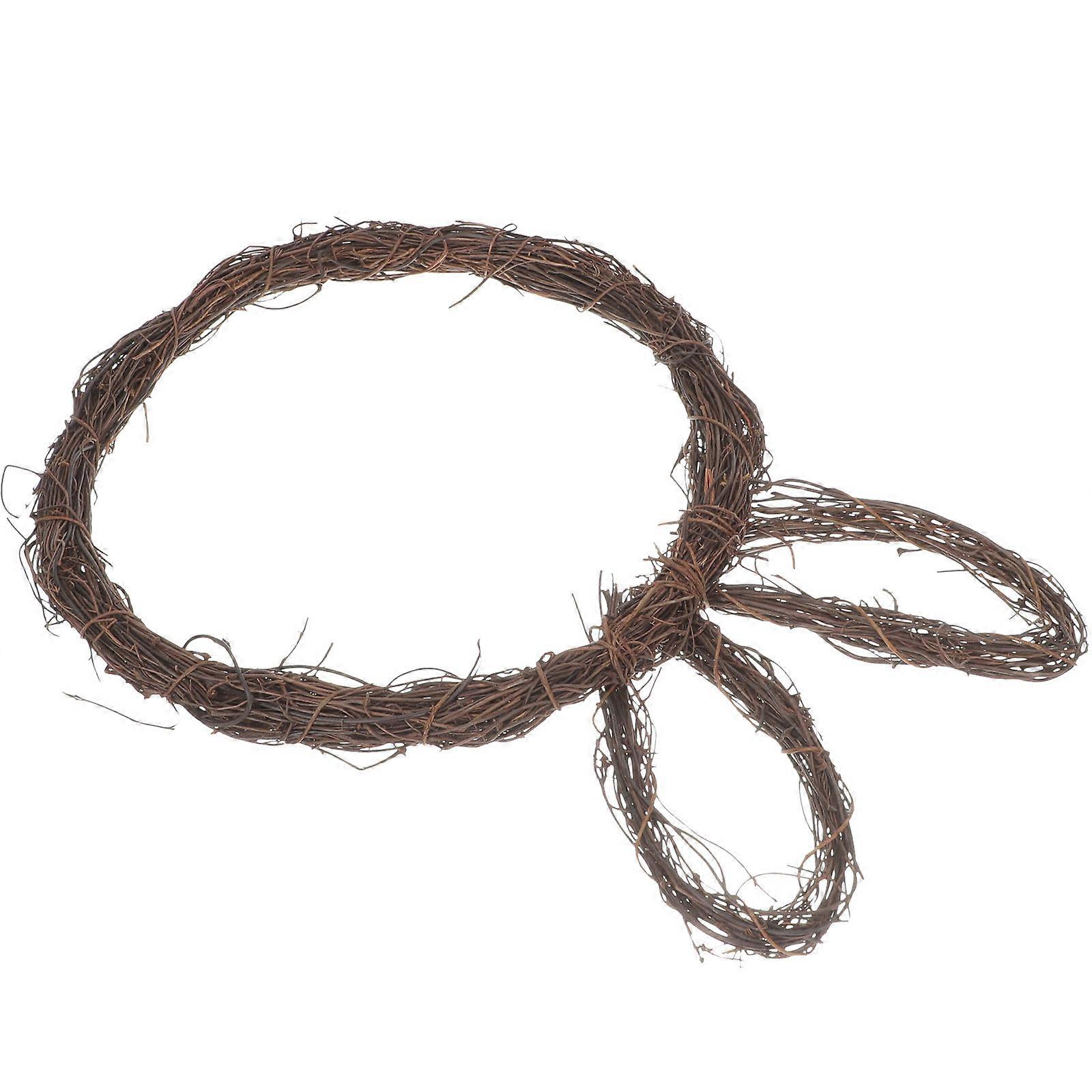 Rattan Wreath Frame Hanging Decor Rabbit Shape Garland Ornament 3Pcs