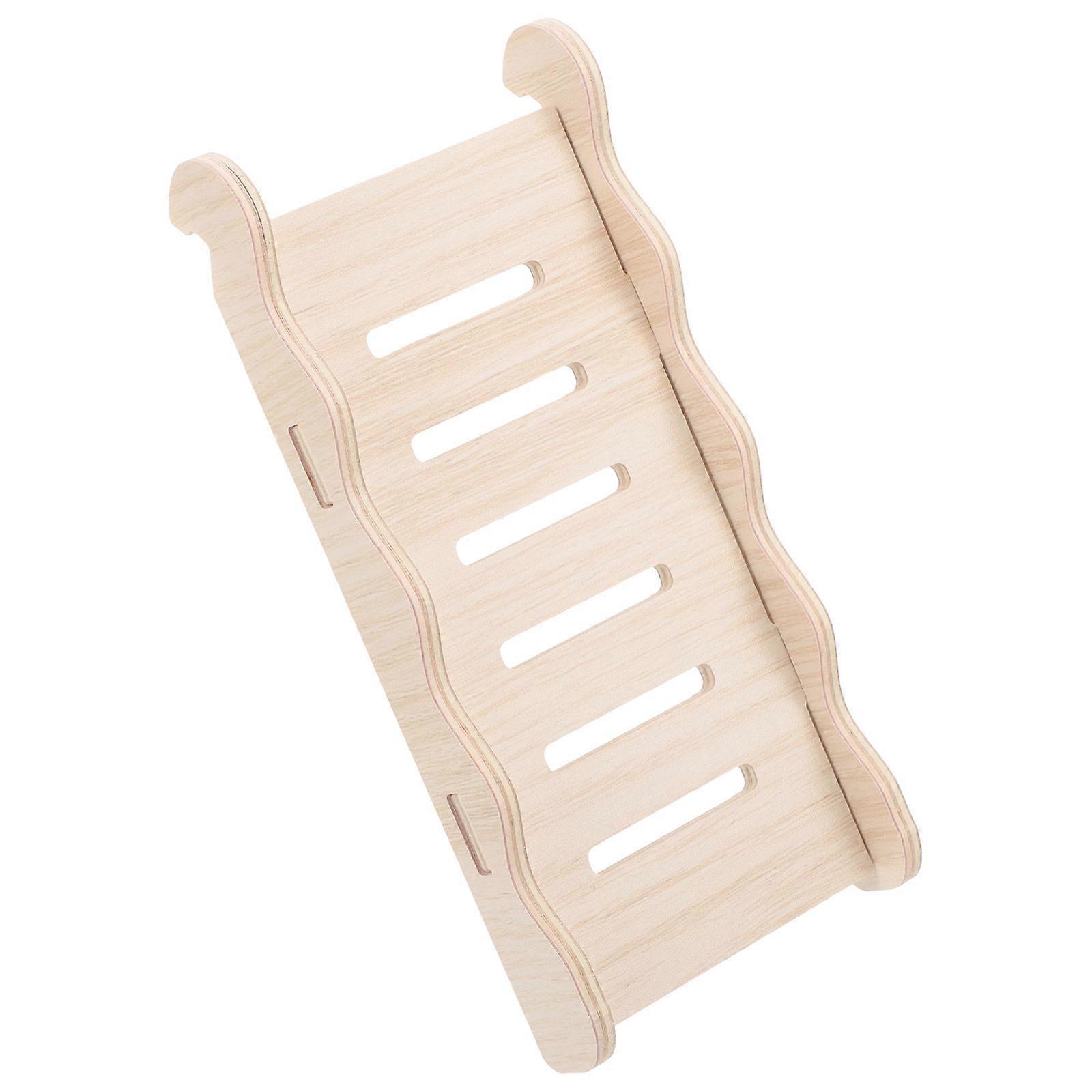 Wooden Hamster Playground Toy 4Pcs Designed To Provide Climbing Space For Small Pets Indoor Beige Color