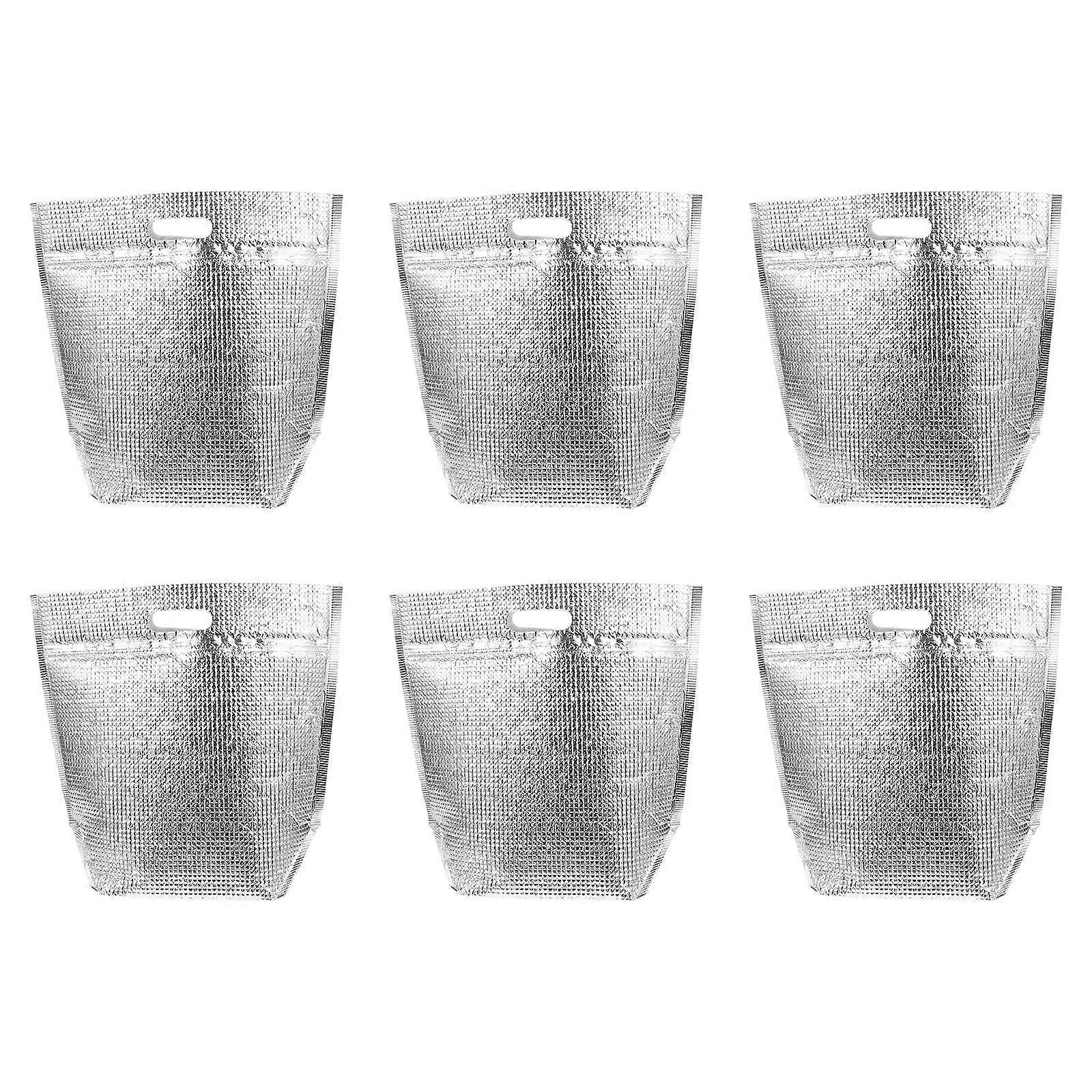 Insulated Takeout Bag Thermal Cake Carrying Pouch Home Use Silver 6Pcs
