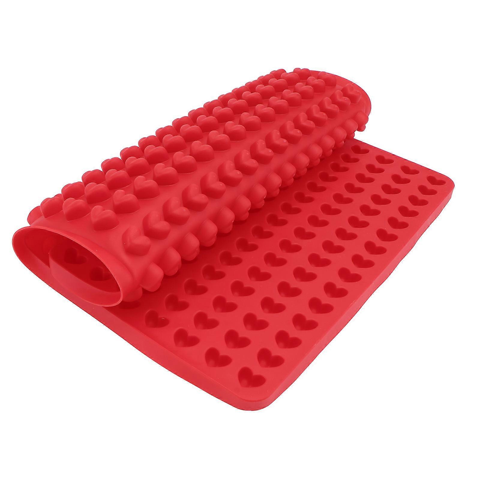 Oil-Draining Biscuit Mat Heart-Shaped Placemat Red Silicone for Hotel Use 1Pc