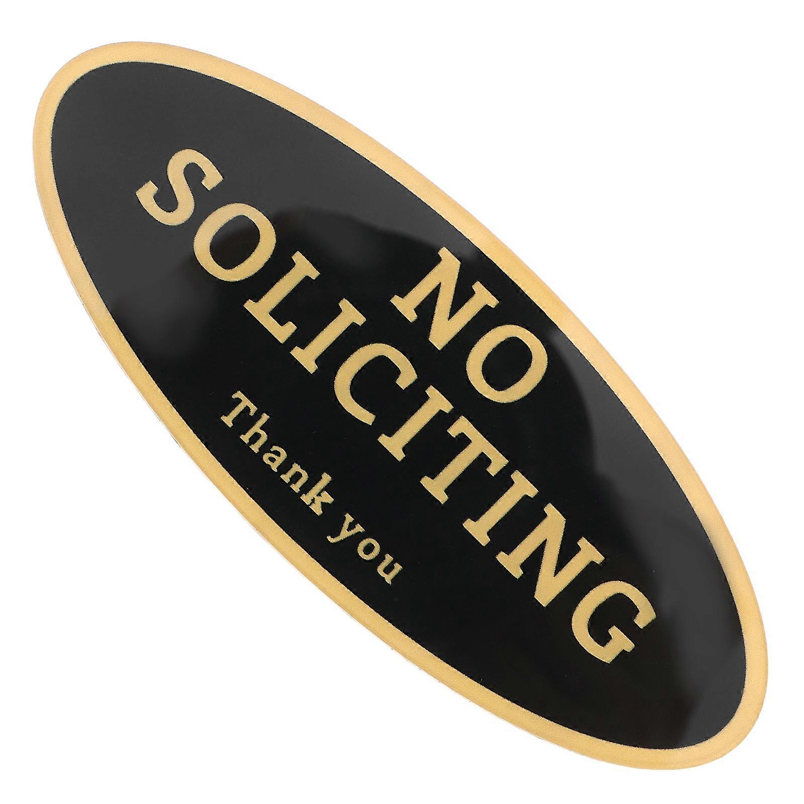No Soliciting Sign For House 1Pcs Rectangular Acrylic Black Outdoor Use Indoor Use Deter Solicitors