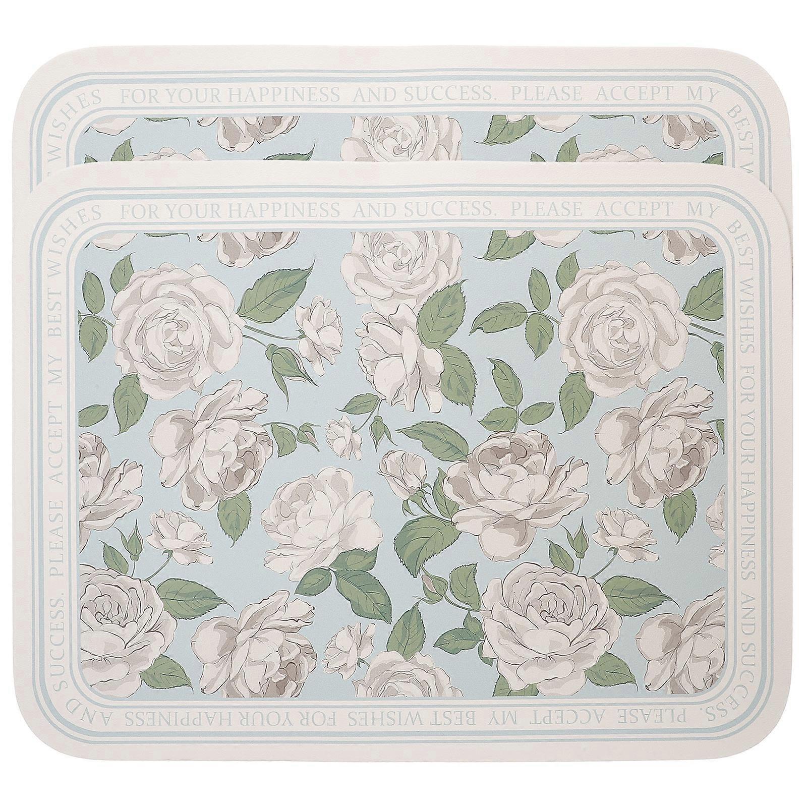 4 Pcs Floral Table Mats European Style Rectangle Home Decor Restaurant Multi Color Scratch Resistance