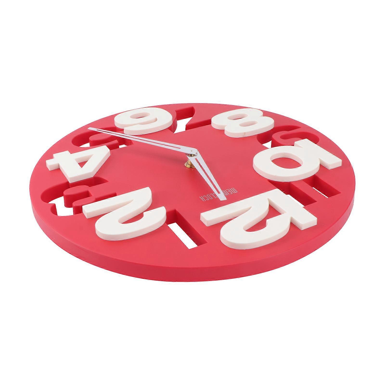 Unique Hollow-Out 3D Digit Round Wall Clock for Kitchen Home Decor