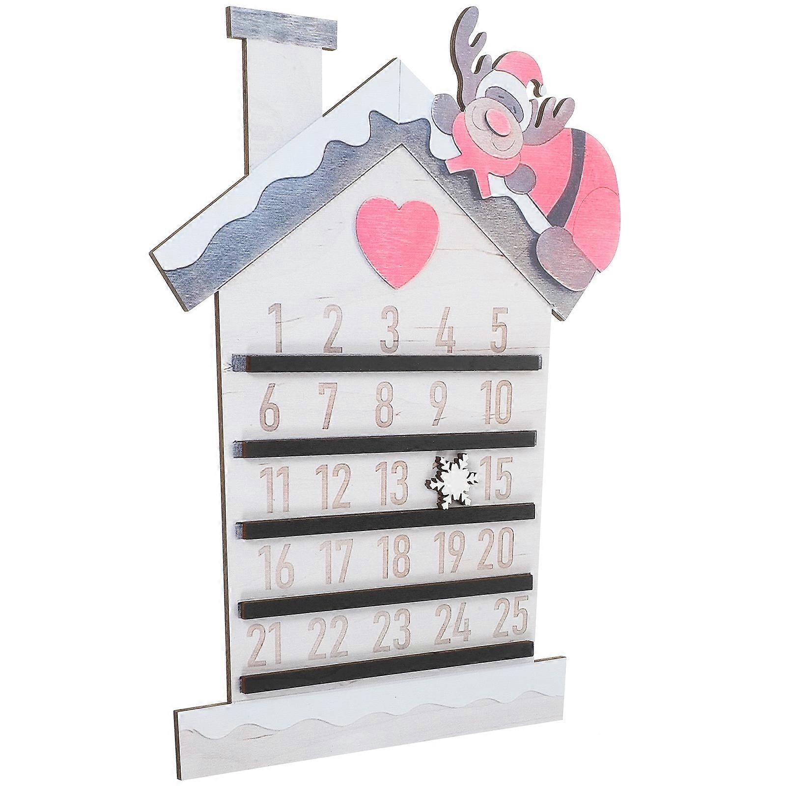 Wooden Christmas Countdown Timer Hanging Tag for Decoration 3Pcs