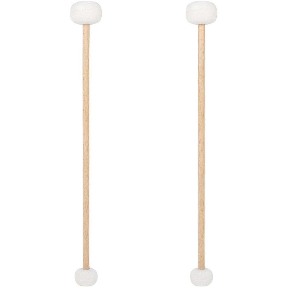 Performance Drum Stick Wool Felt Mallet for Bass Drum 6Pcs White Kit