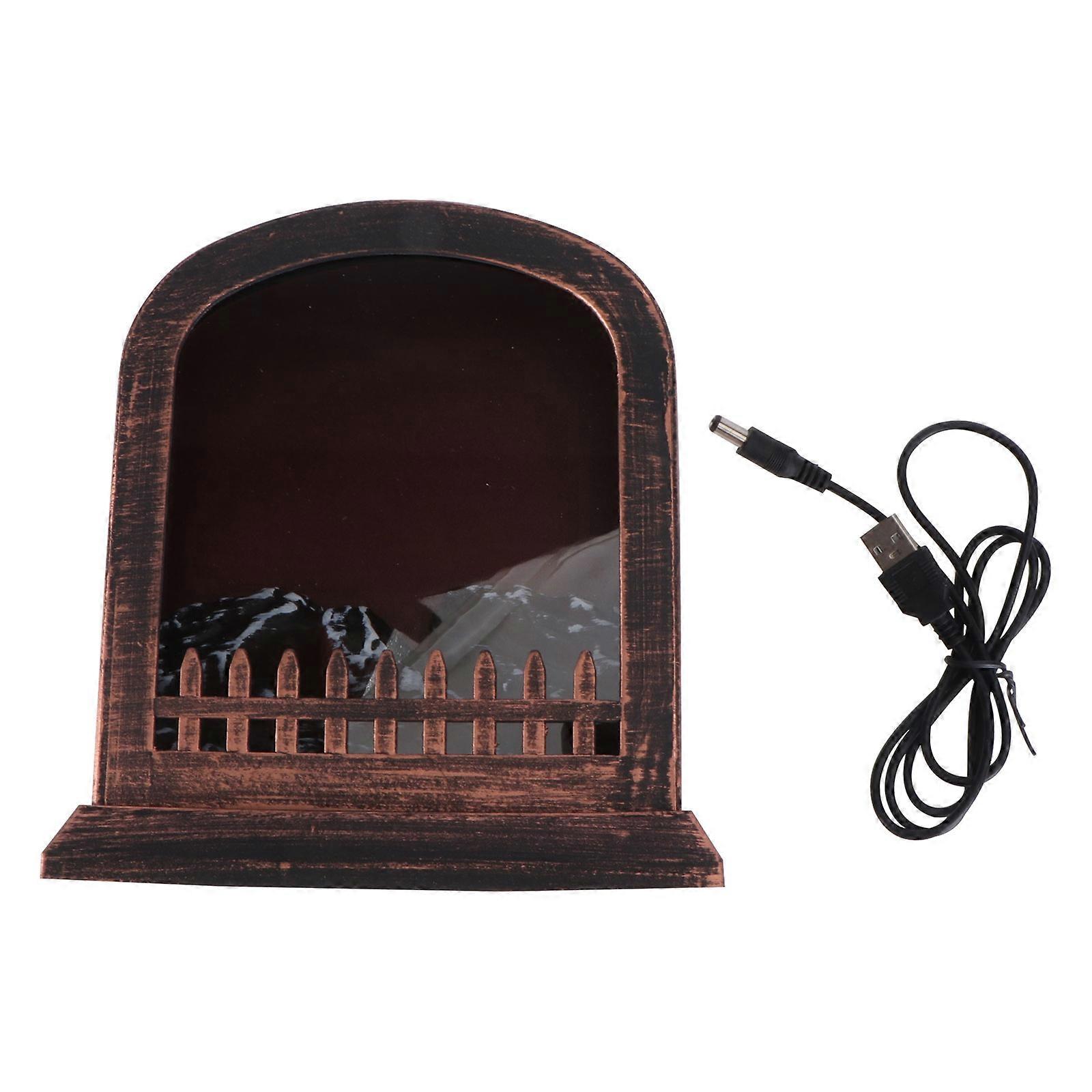Simulation Fireplace Flame Lamp for Party Light Decor 2Pcs Coffee
