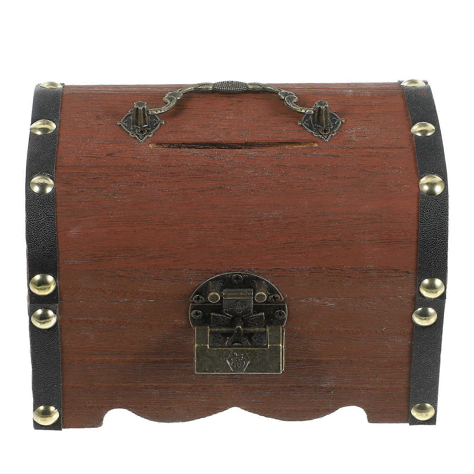 Wooden Treasure Chest Storage Box For Household Decoration Game Night In Light Brown Color With Buckle Lock Design Ideal For Family Use 3Pcs