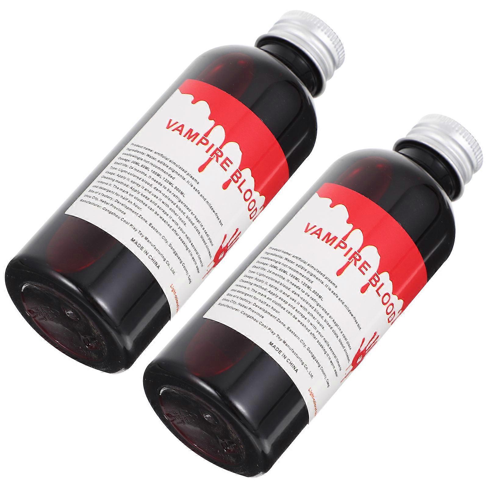 Artificial Blood Halloween Fake Blood Set for Party Use 3Pcs 2 Bottles Red