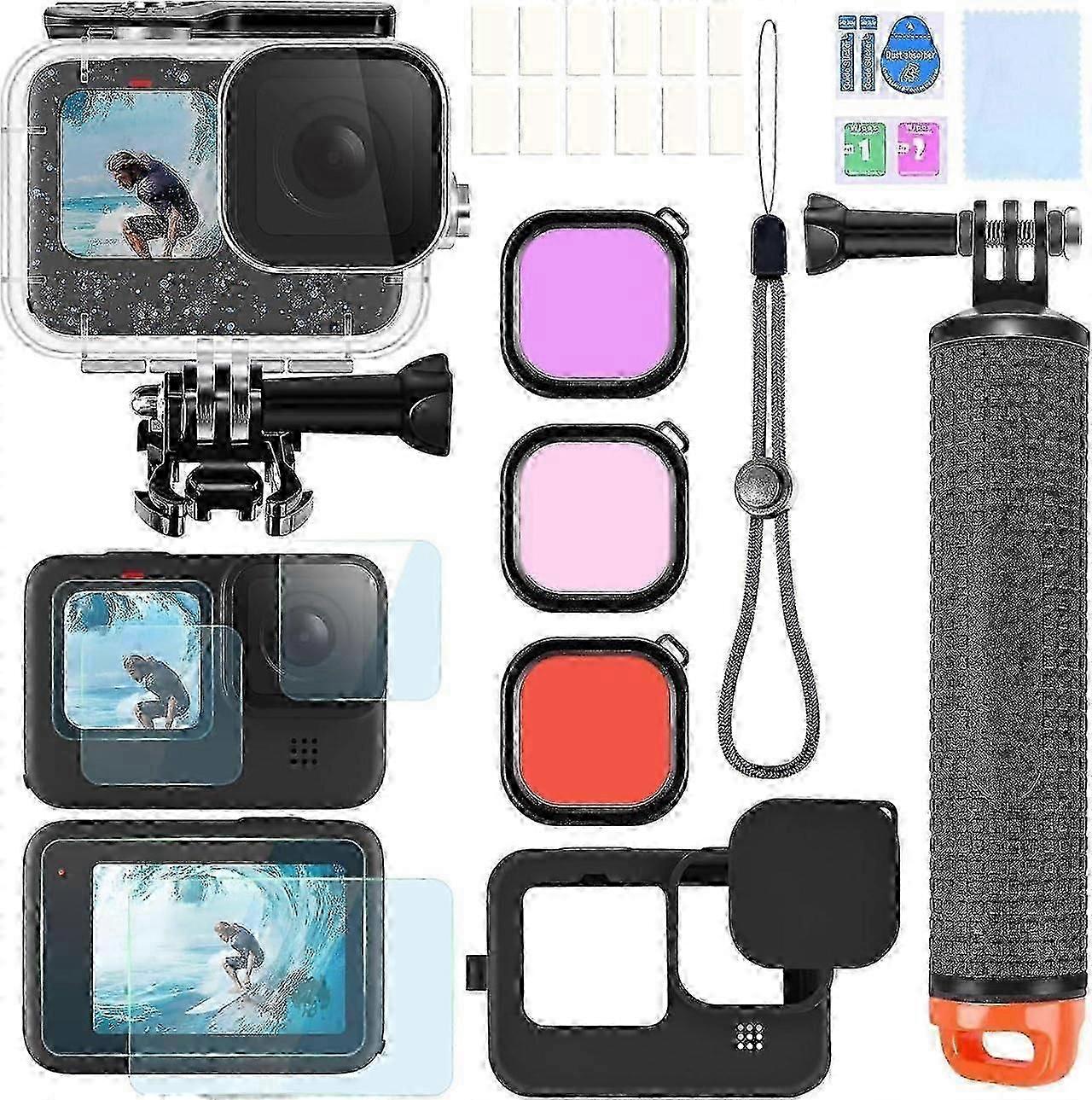 Accessories Kit for Gopro Hero 13 Black Waterproof Housing Case Underwater Float Handle Silicone Sle