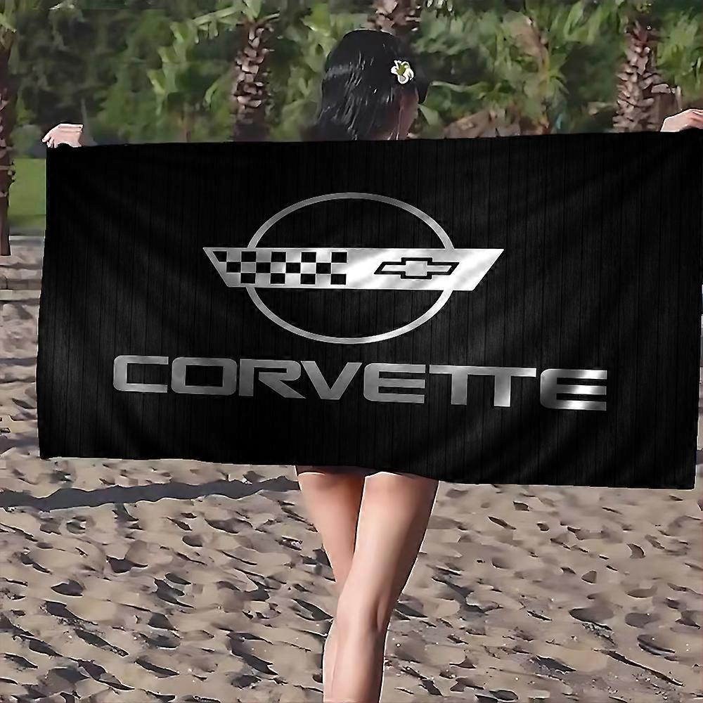 C-Corvette Racing Sign Microfiber Blanket Quick Drying Beach Towels Oversized Printing Super Absorbent Pool Towel Blanket