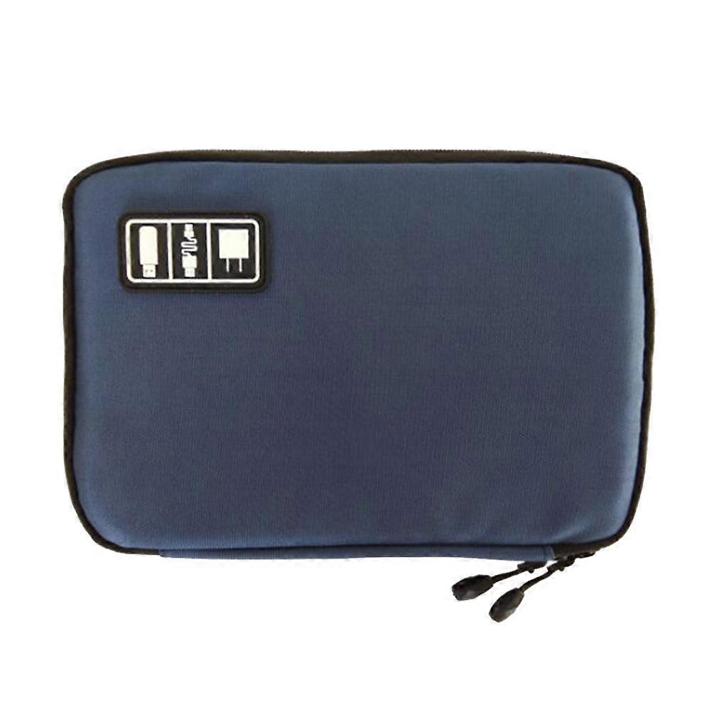 Travel Digital Pouch for USB Cable Storage 2Pcs Waterproof Navy Bag