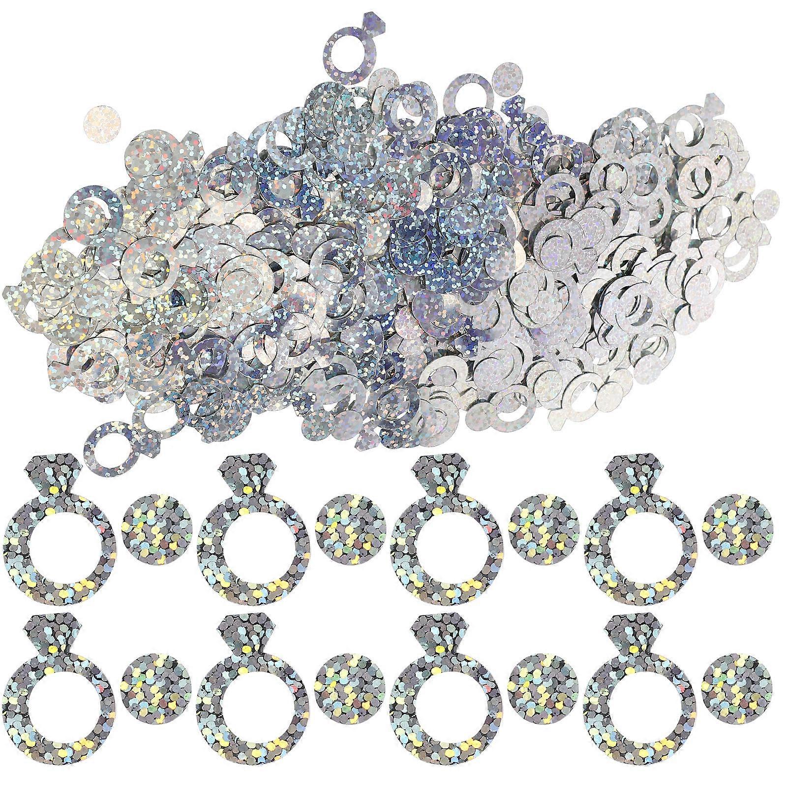 Wedding Ring Confetti Glitter Paper Table Scatter For Wedding Celebration 2.3X1.5cm Assorted Color Atmosphere Creation 3Set