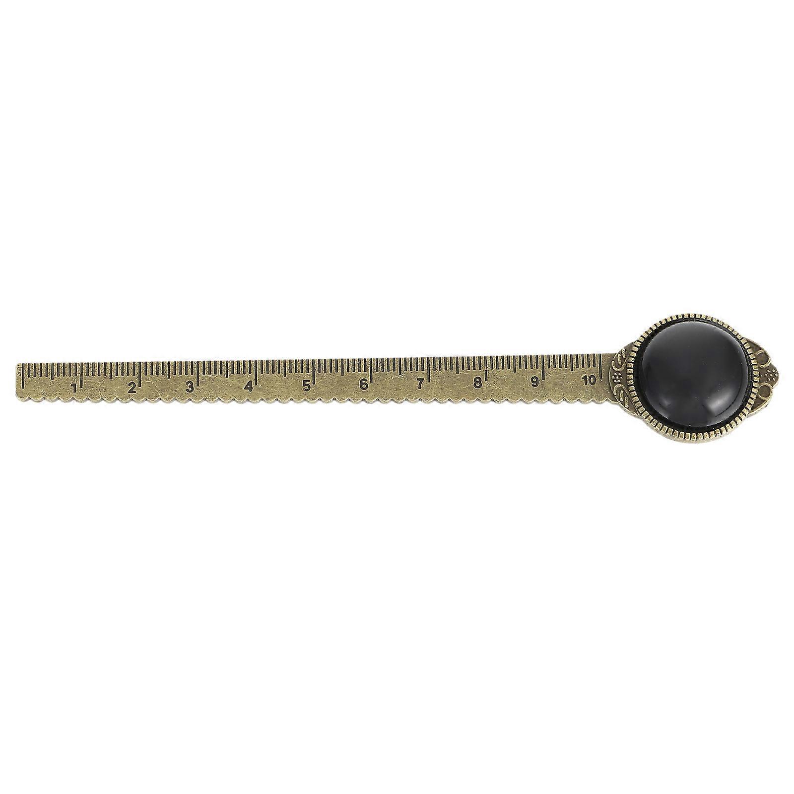 Black Zinc Alloy Book Mark Ruler for Reading Use 2Pcs