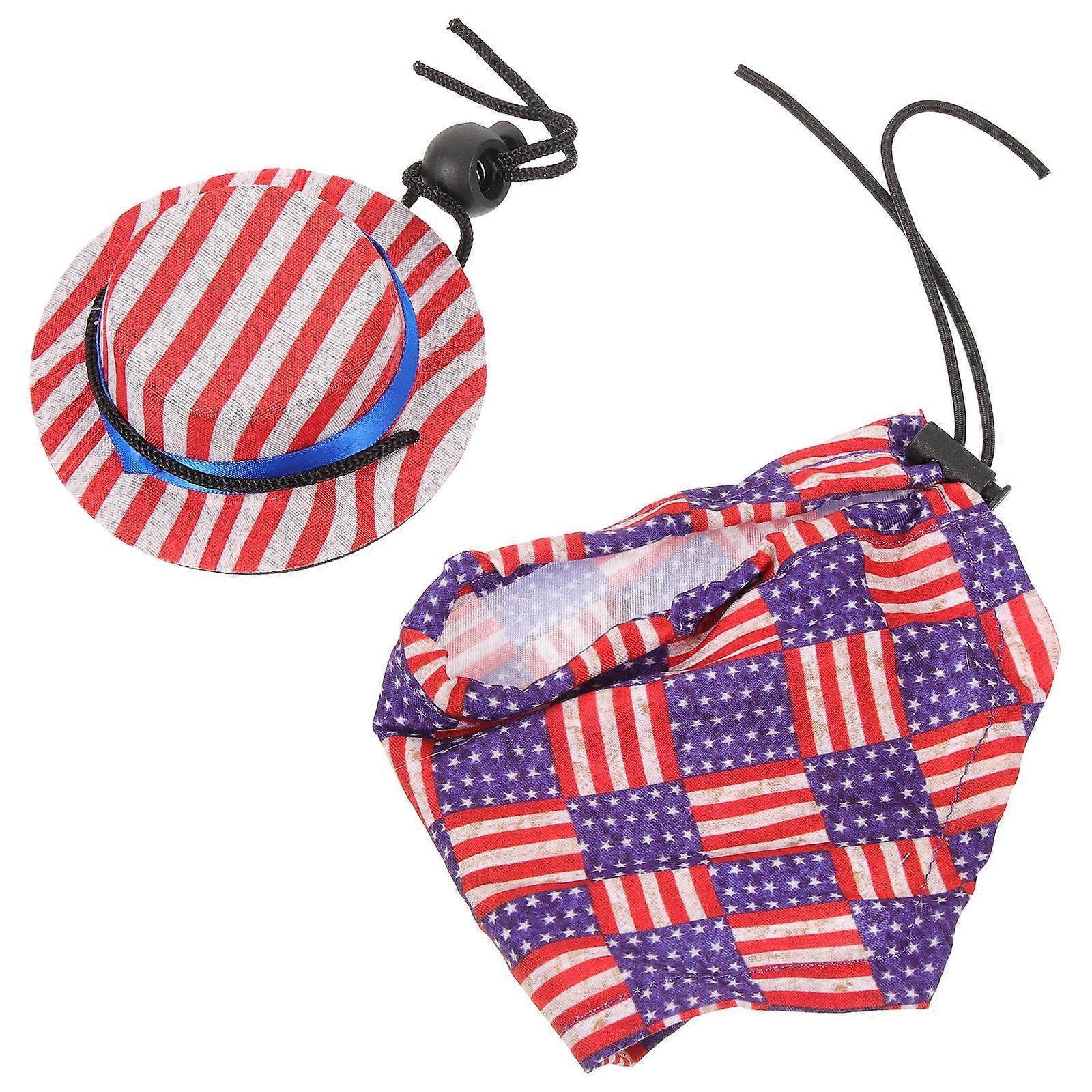Adjustable Small Pet Independence Day Hat And Cloak Costume 3 Sets Ideal For Special Occasions Lightweight Design