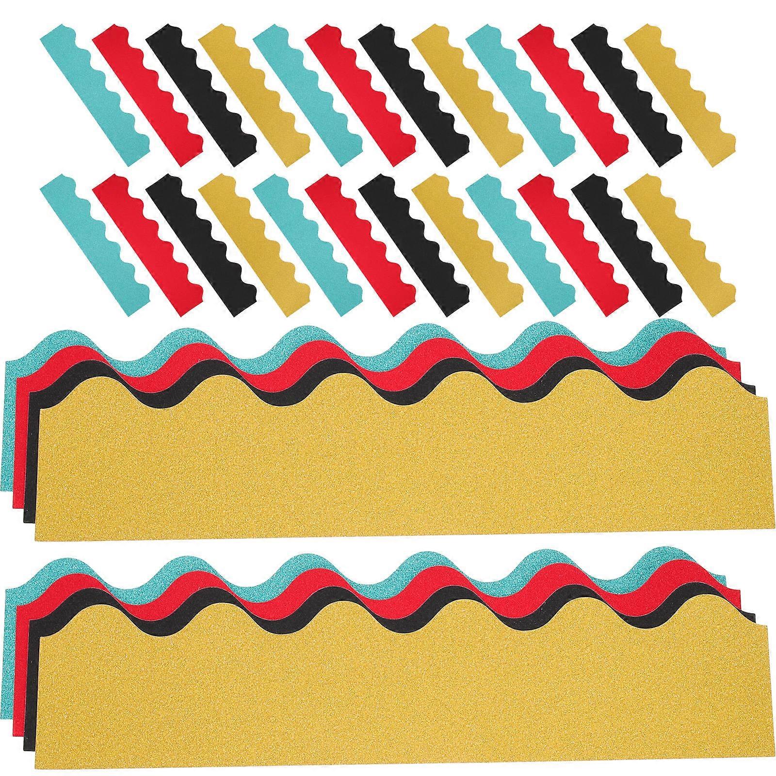Wave Style Scalloped Bulletin Board Borders for School Use 120Pcs