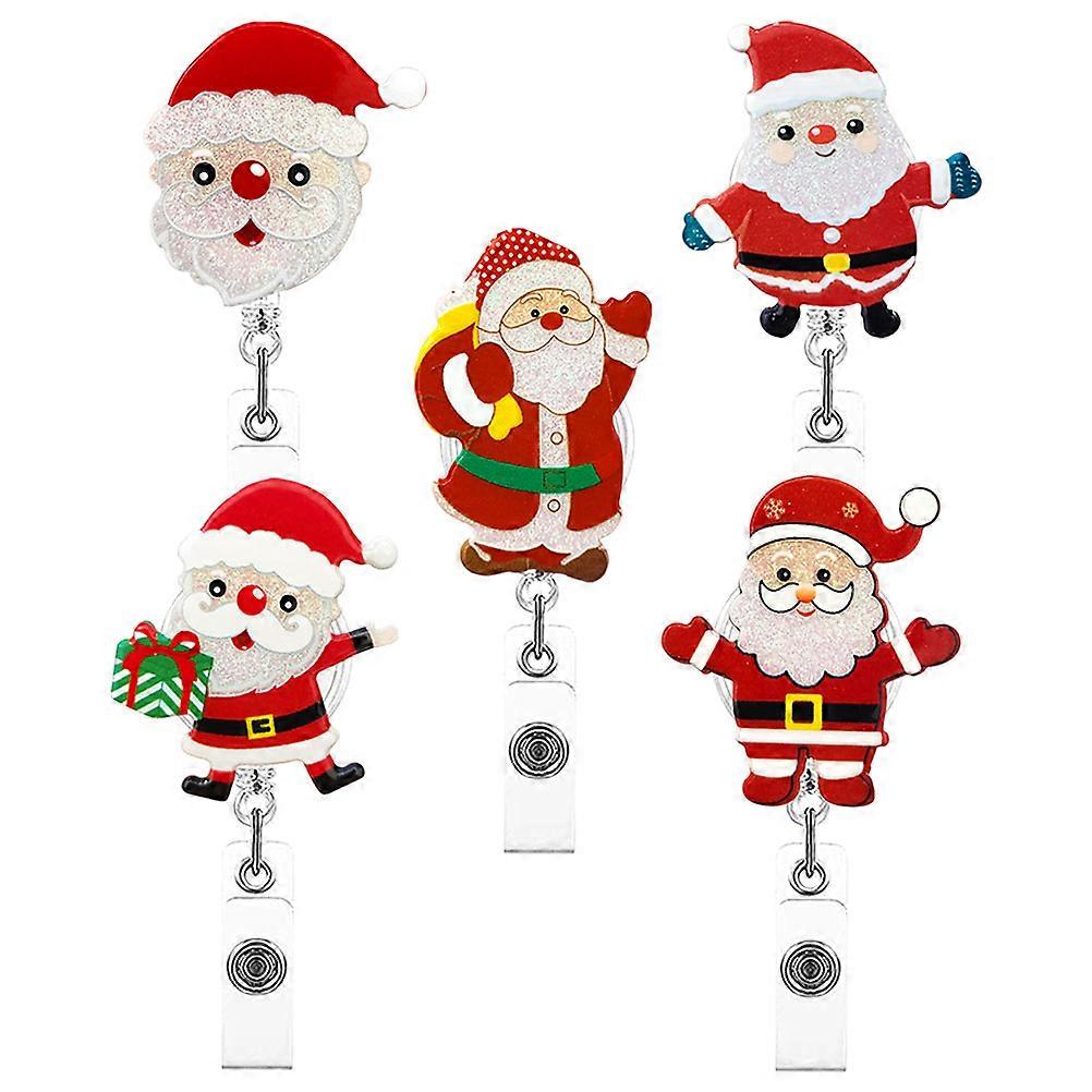 Christmas Themed Badge Holder In Assorted Color Perfect For Healthcare Workers Holiday Event 10Pcs