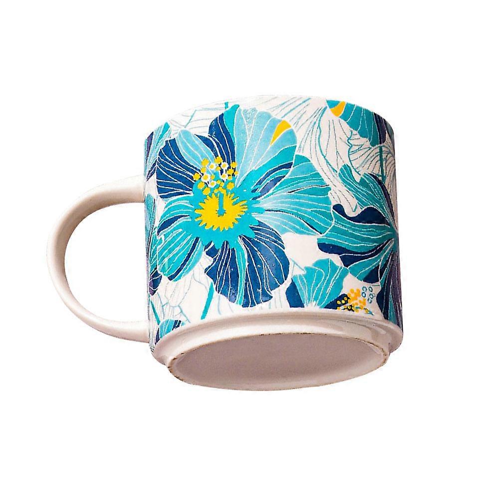 Milk Cup Ceramic Mug for Coffee Drinking 4Pcs Retro Flower Cups