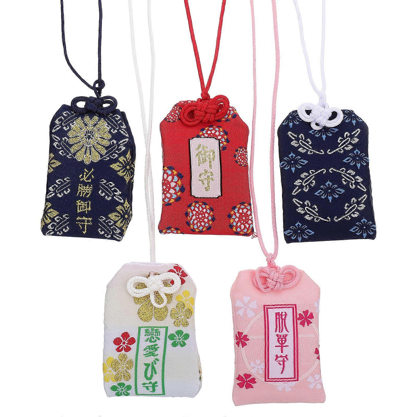 Japanese Omamori Charm for Blessing Use 10Pcs Random Style Amulet Bags