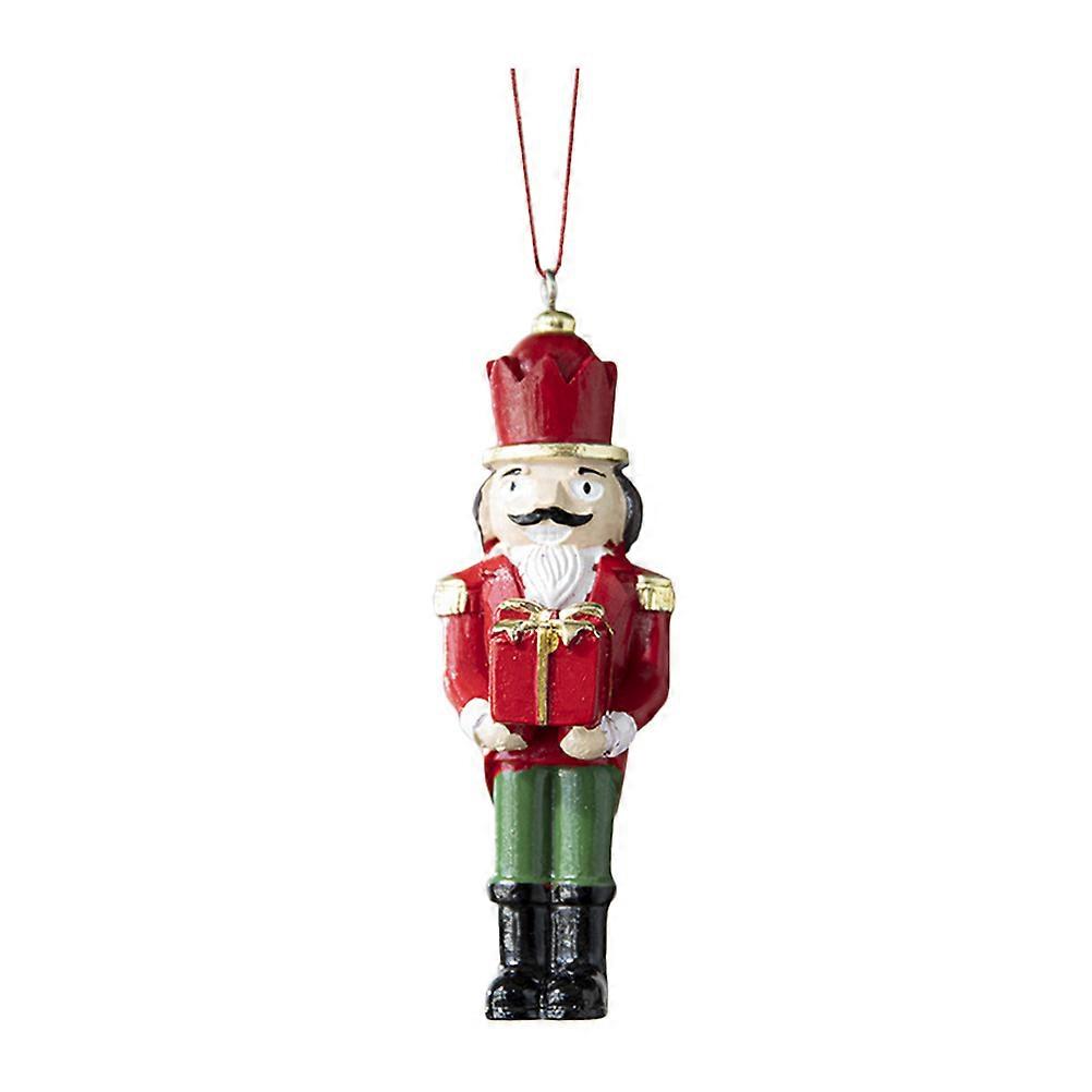 Red Resin Nutcracker Decoration Hanging Ornament for Xmas