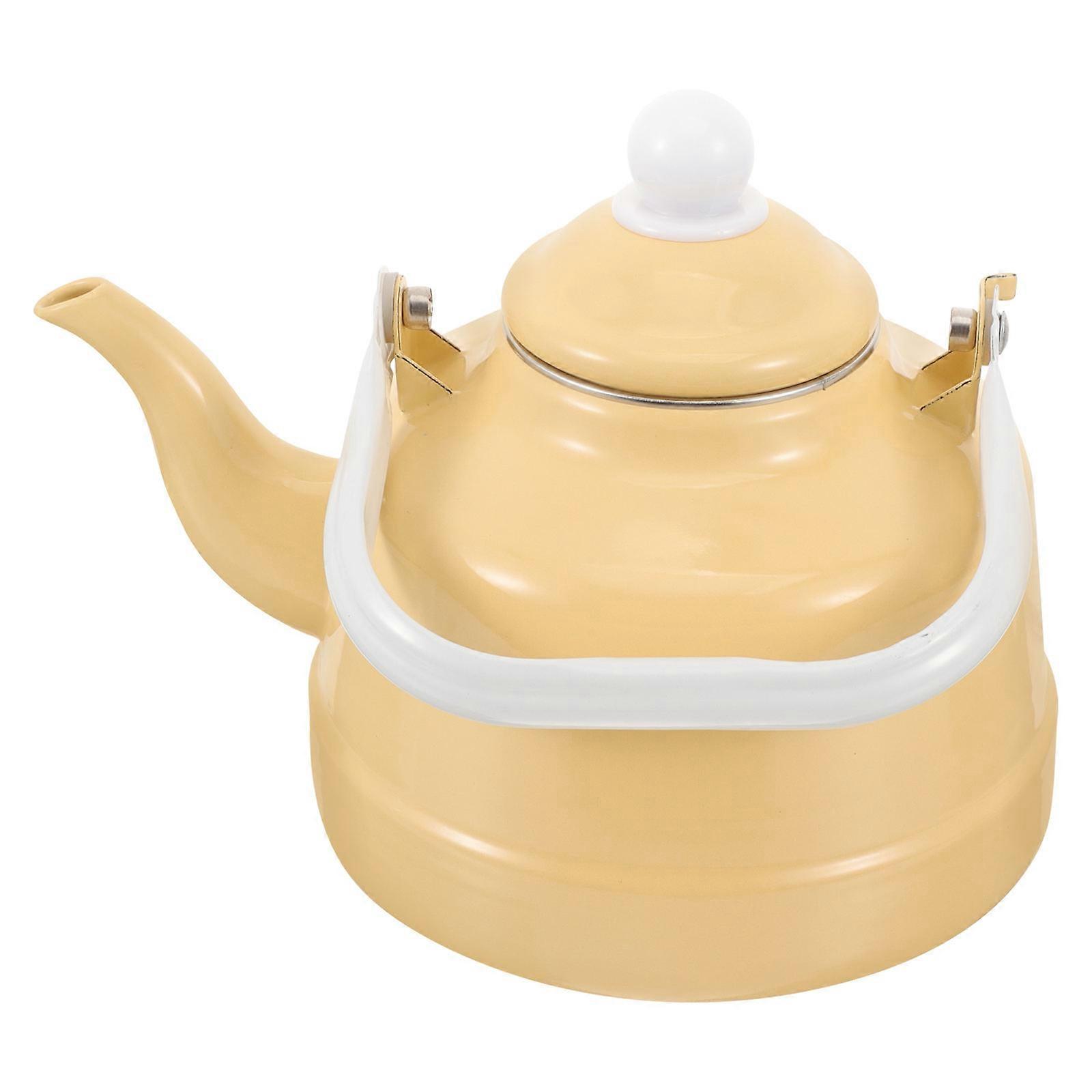 Colored Enamel Teapot 2Pcs Smooth Spout Heat-resistant Water Kettle For Gift Giving And Home Use With A Handy Design