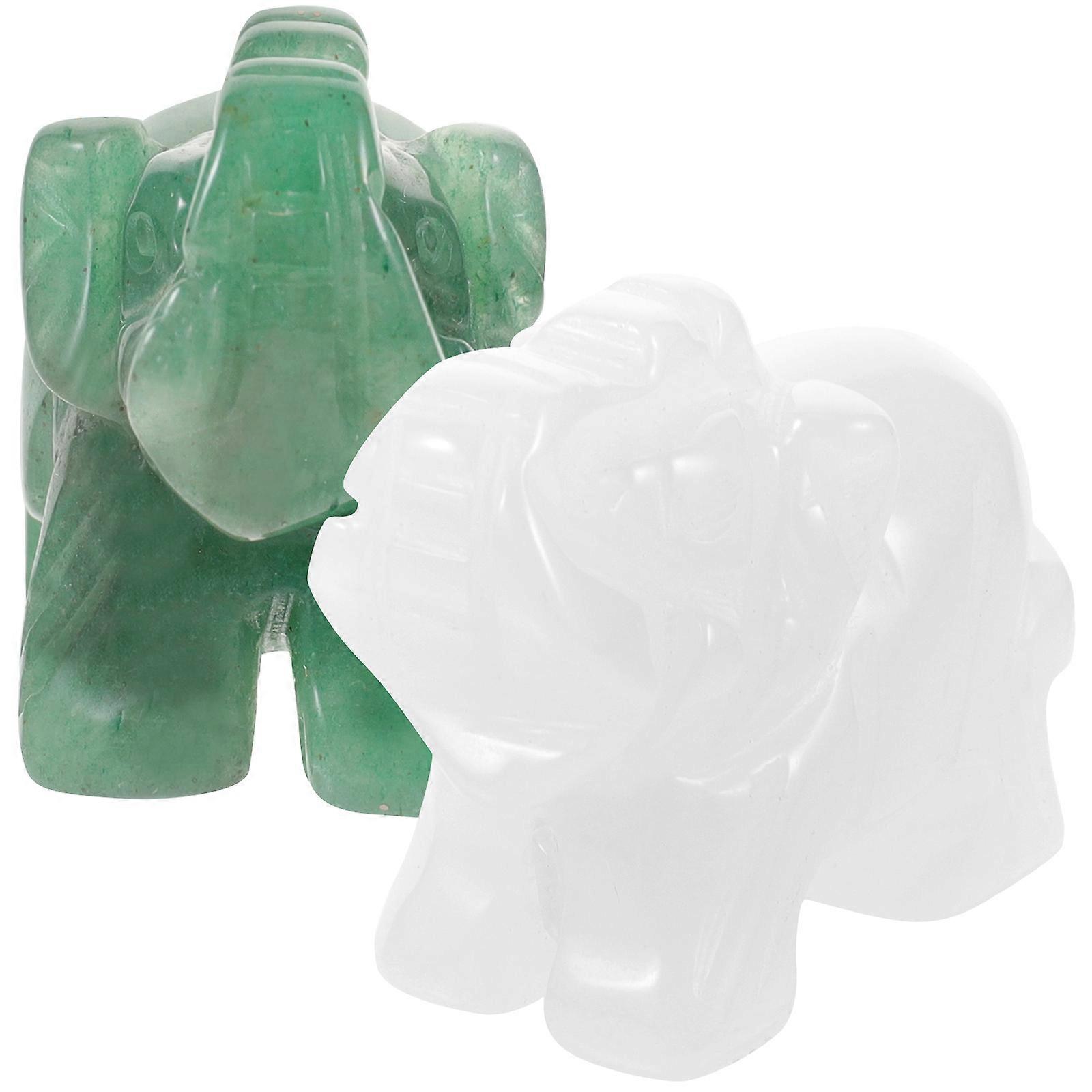 Quartz Elephant Sculpture 4 Pcs Elephant Shaped Figurines Home Decor Assorted Color Decoration Good Luck