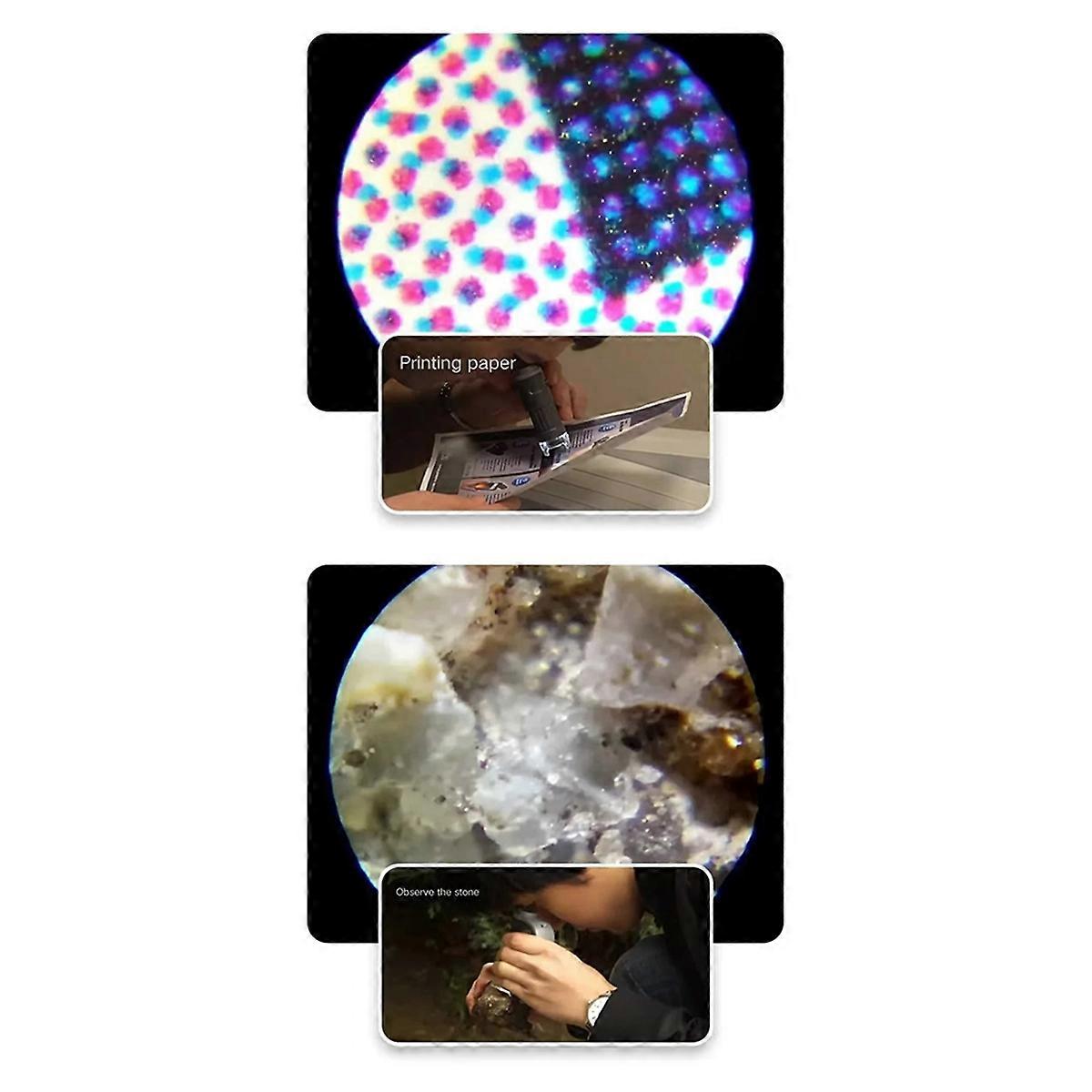 Microscop 60-120X Microscop portabil cu zoom în aer liber Lentilă optică nesferică echipată cu lumini LED și lumini UV A
