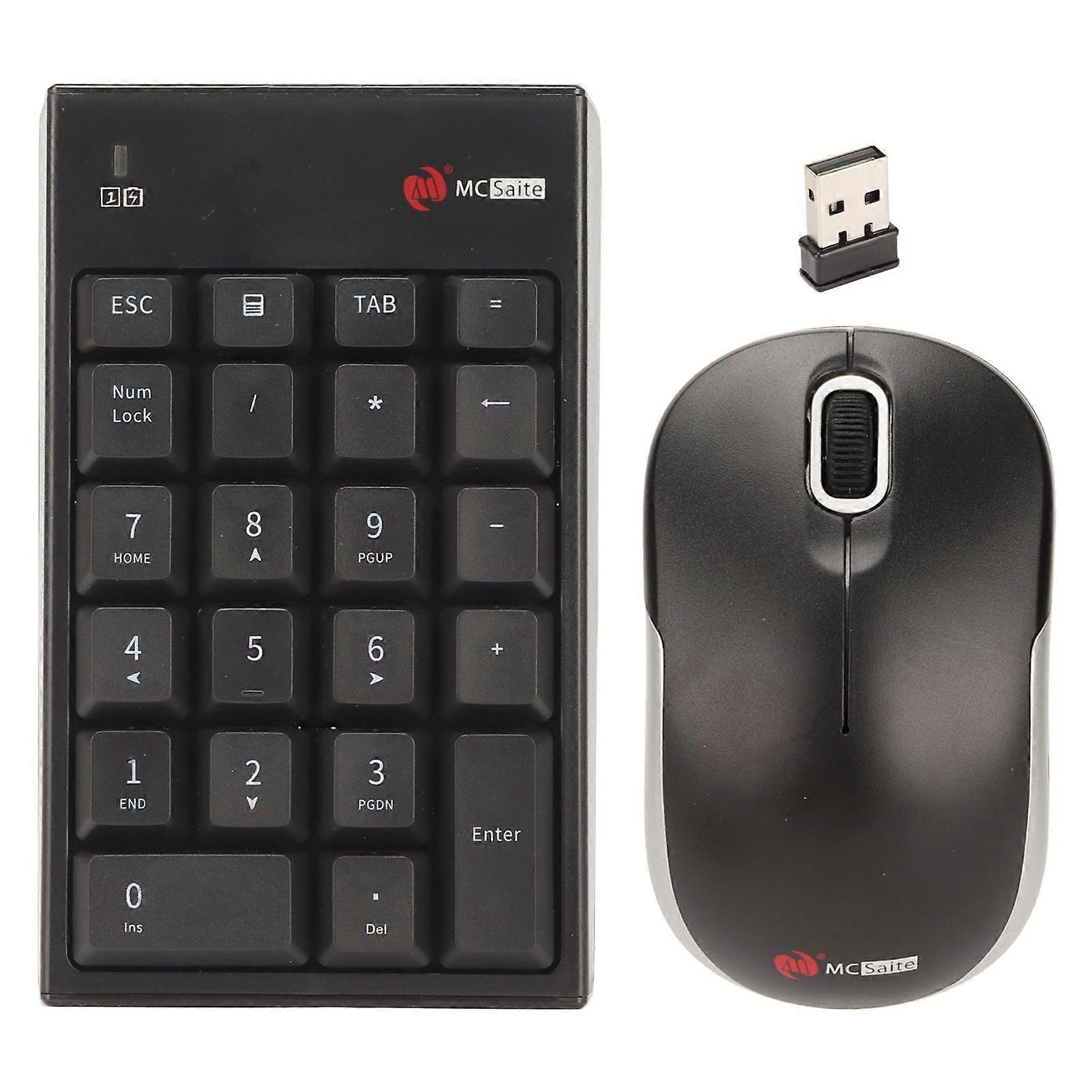 Number Pad Mouse Combo 2.4GHz Wireless 22 Keys 1200DPI USB Mouse Numeric Keypad for Banks Schools Companies