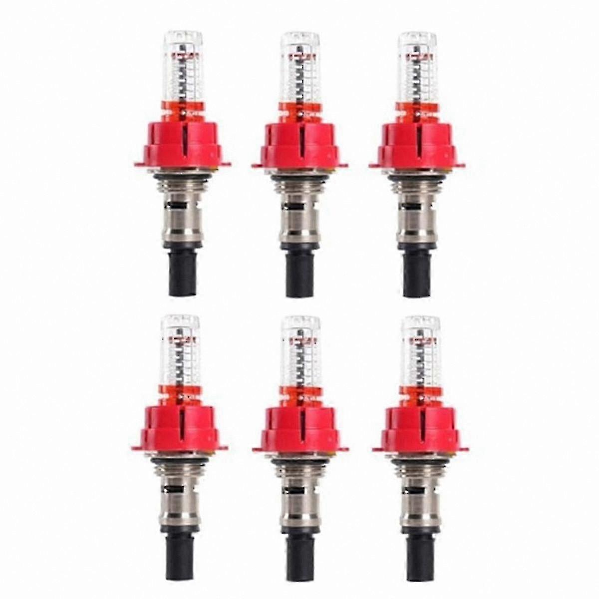 6-Pack Flow Meter for Underfloor Heating, Visual Monitoring Regulator for Radiant Heat Systems